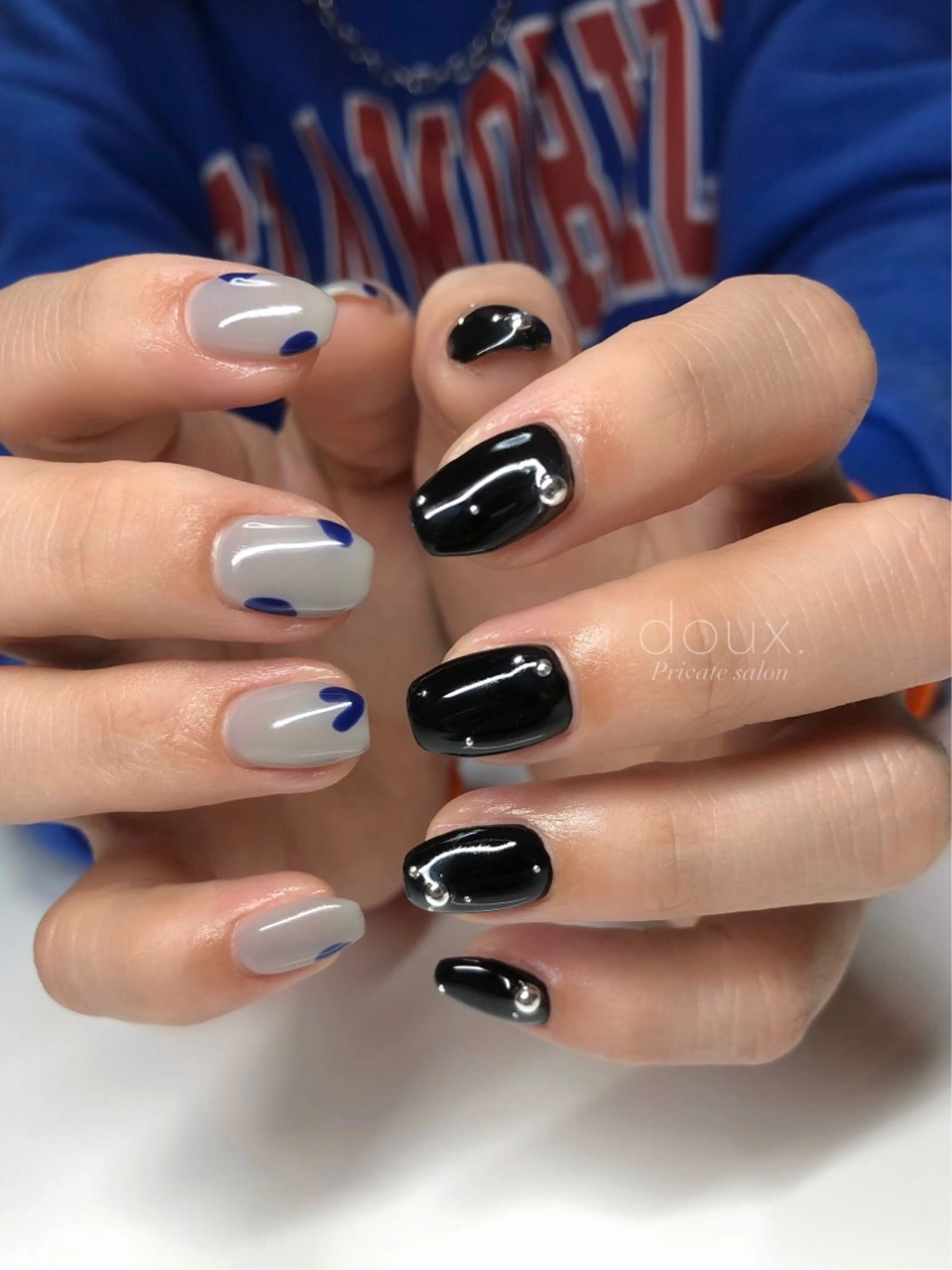 ネイル フレンチネイル 韓国ネイル マグネットネイル ミラーネイル 持ち込み ハンドネイル doux. nailのネイルデザイン