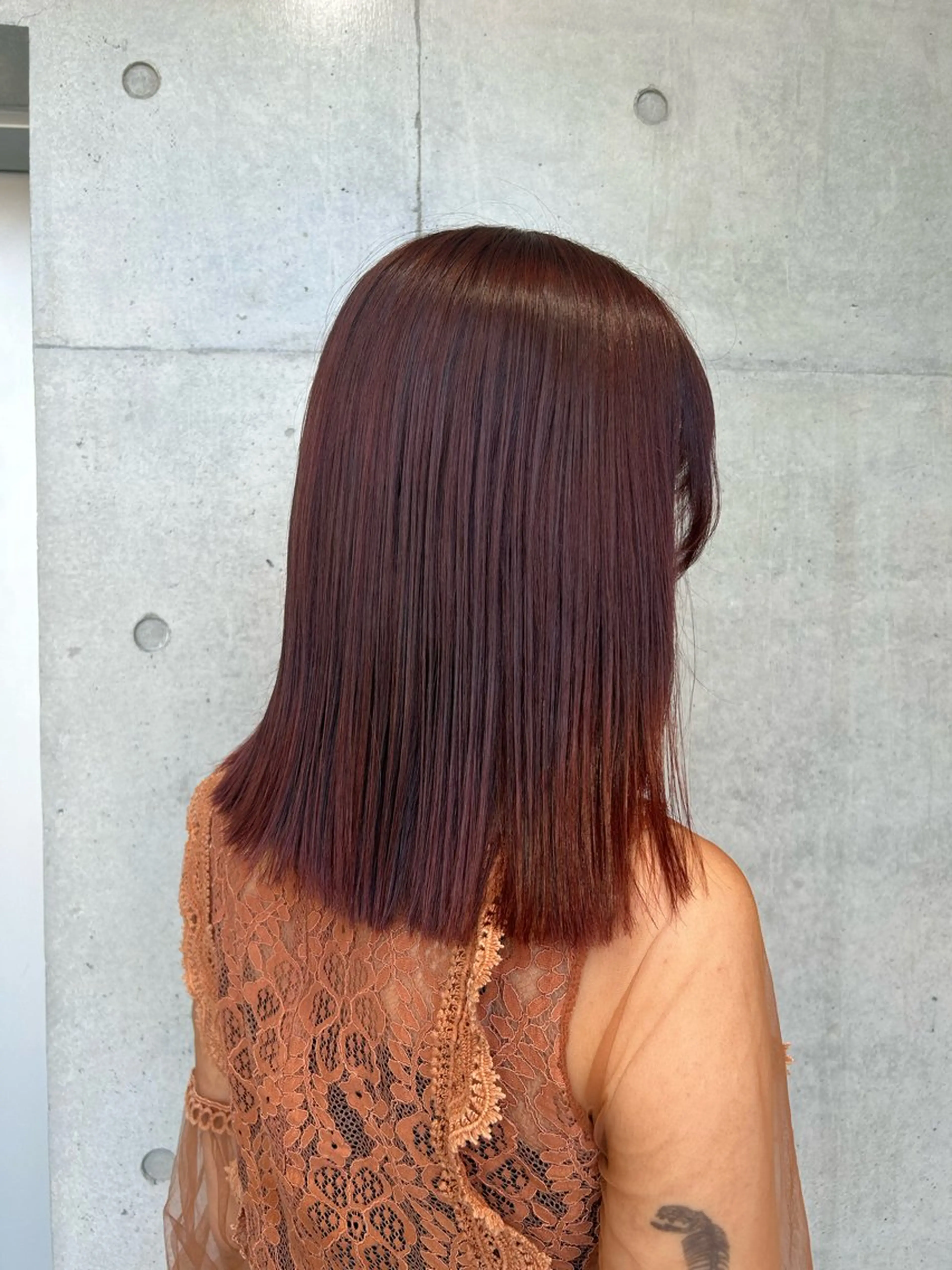 ミディアム カラー ヘアアレンジ ヘアカラー トリートメント ボブ艶モテカラー🫧 カリンのヘアスタイル