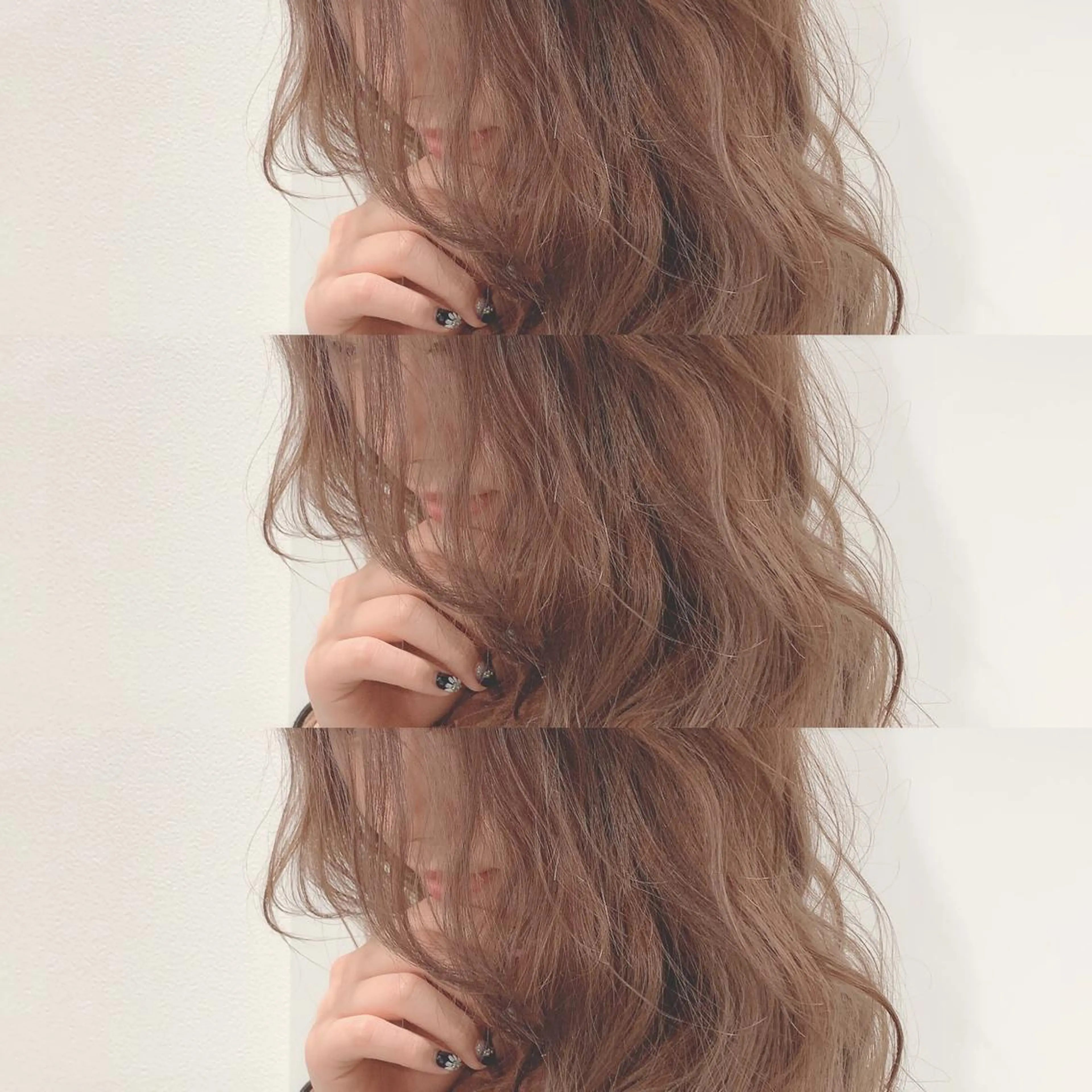 ロング アッシュ ハイライト レイヤーカット ヘアカラー Selene hair OSAKAのヘアスタイル