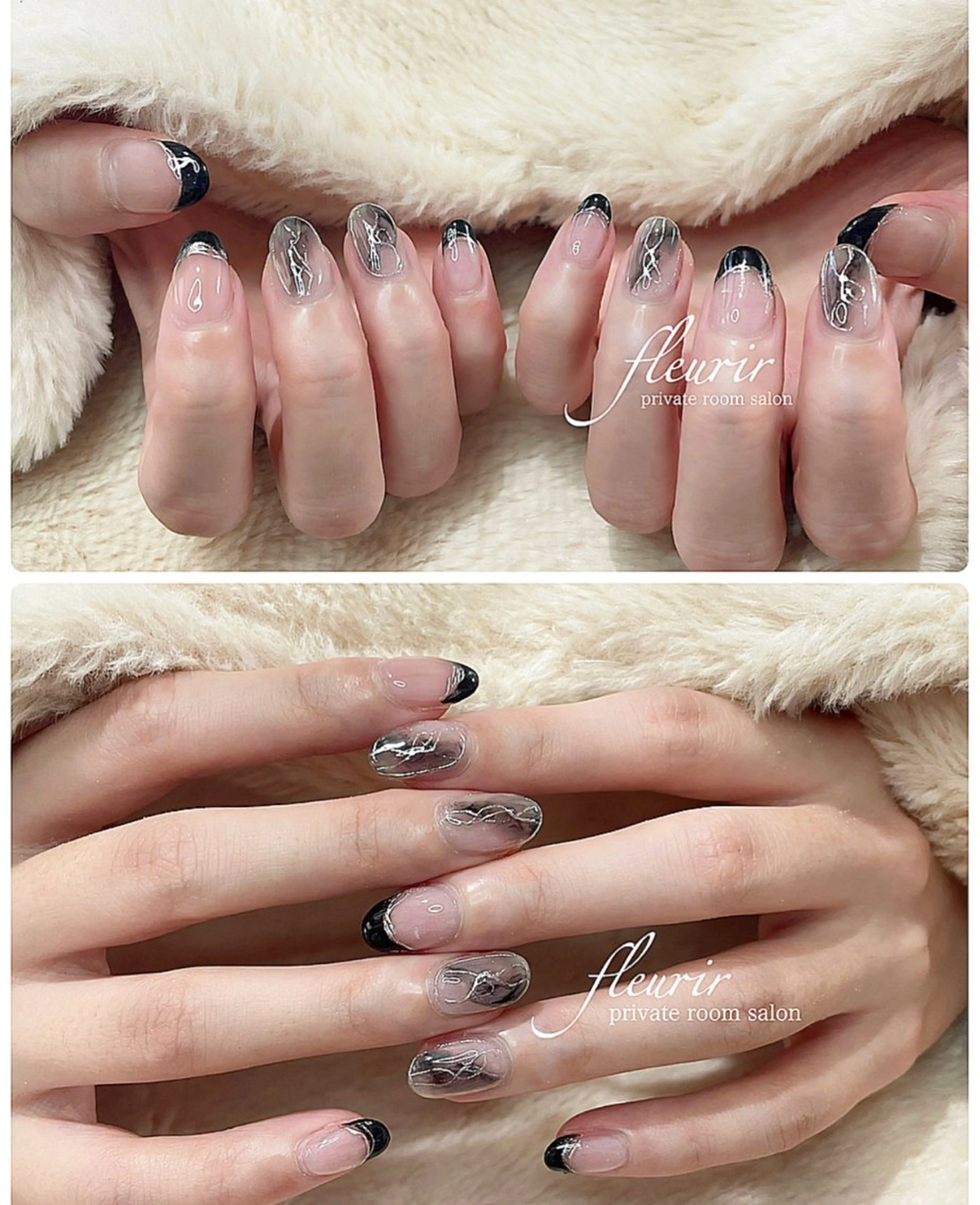 ネイル アートネイル ミラーネイル シルバー フルリール 【プライベートサロンのネイルデザイン