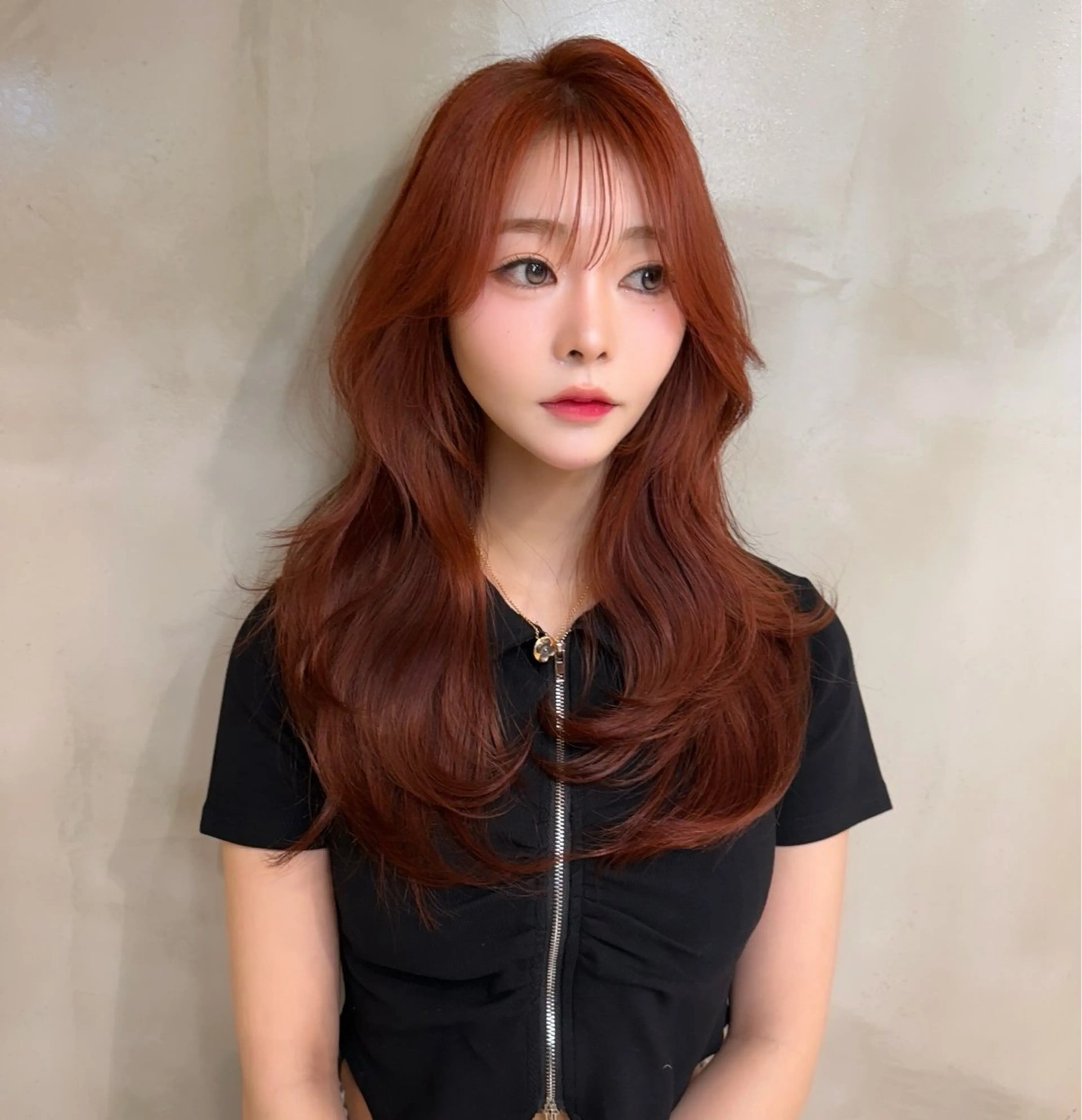 ロング カット ヘアカラー 韓国ヘア🇰🇷 YURIYAのヘアスタイル