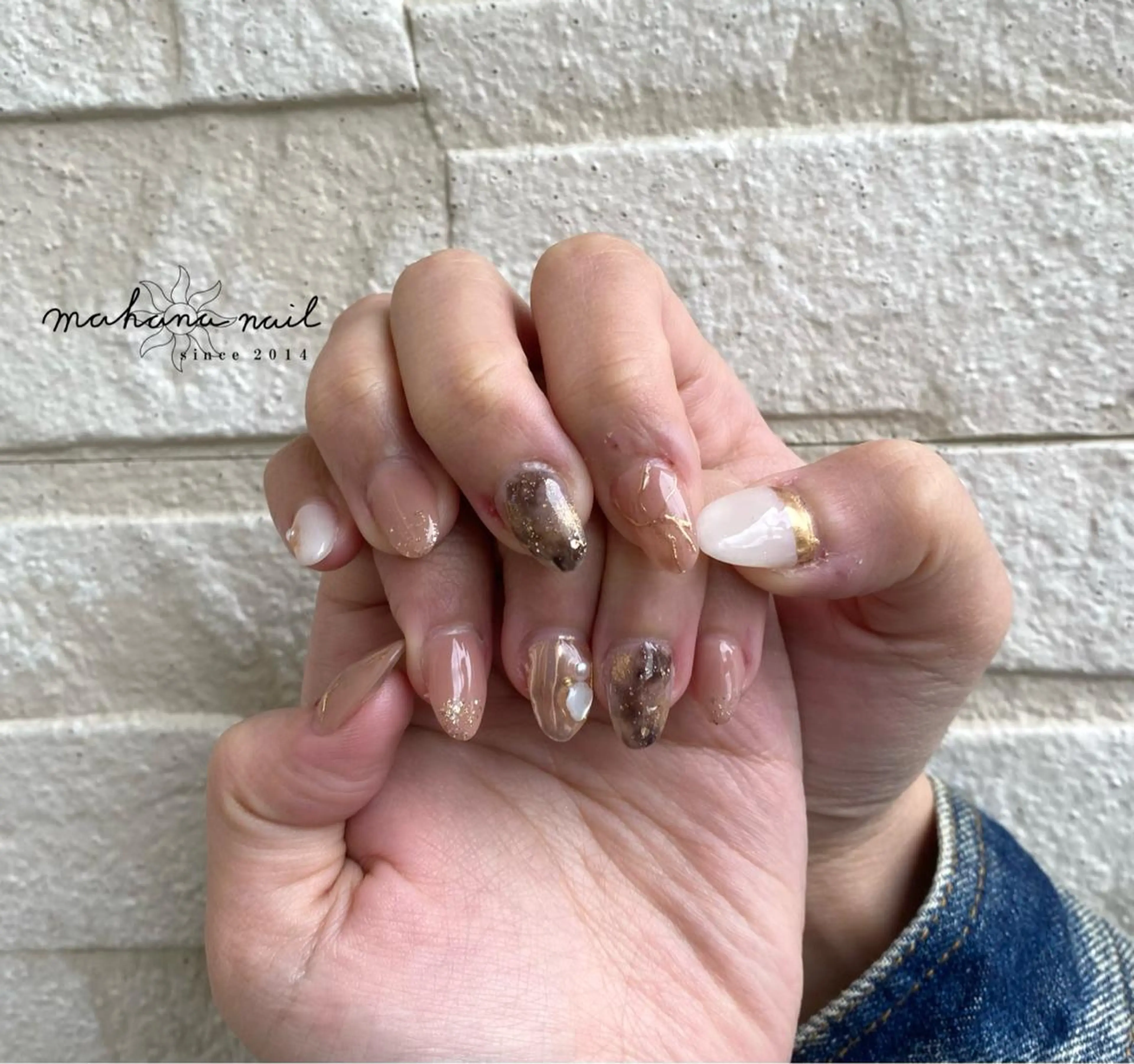 ネイル 長さ出し 持ち込み mahana nailのネイルデザイン