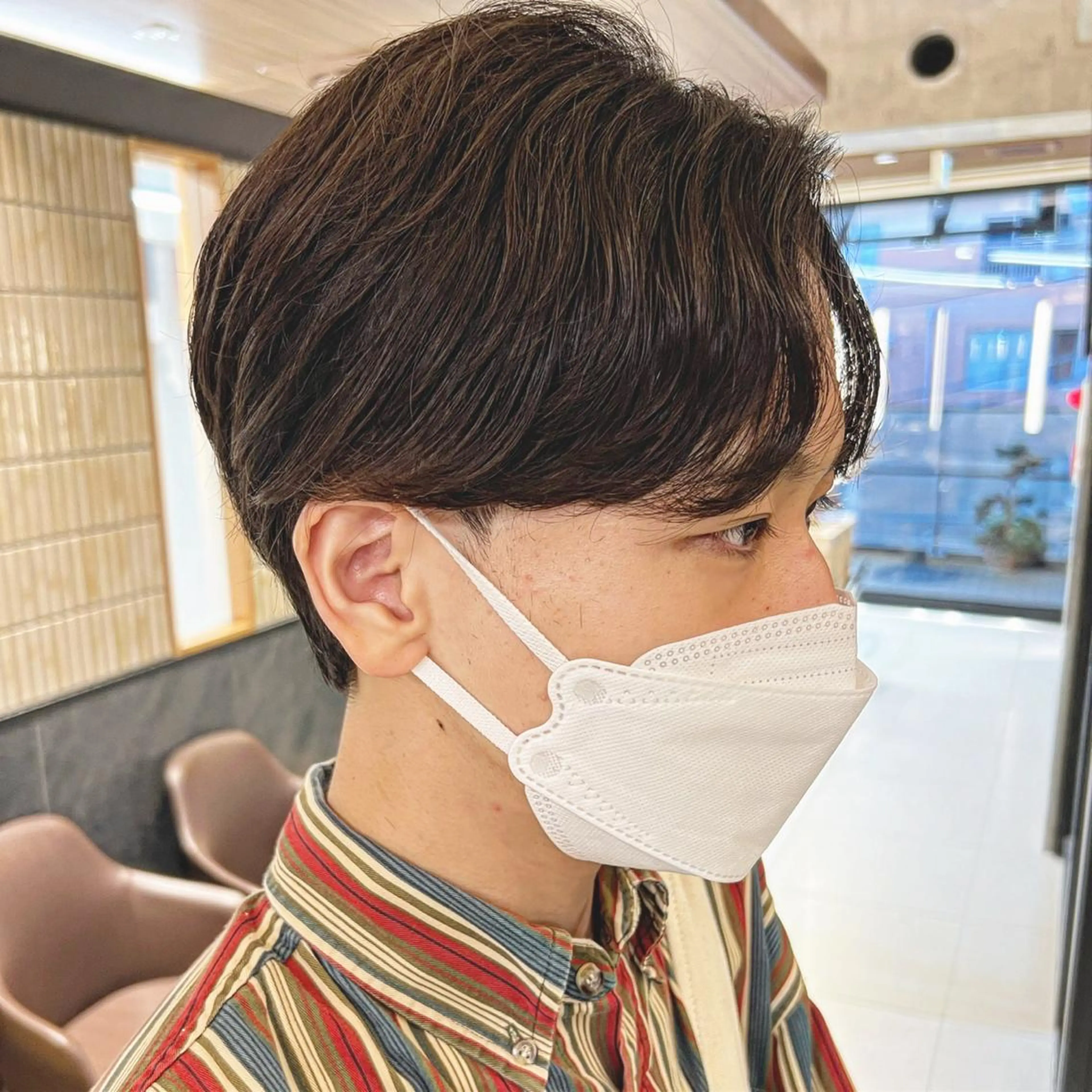 ショート パーマ メンズ センターパート メンズパーマ ニュアンスパーマ カット トリートメント ヘアセット 丁寧なカウンセリング 🌿Chiemi🌿のヘアスタイル