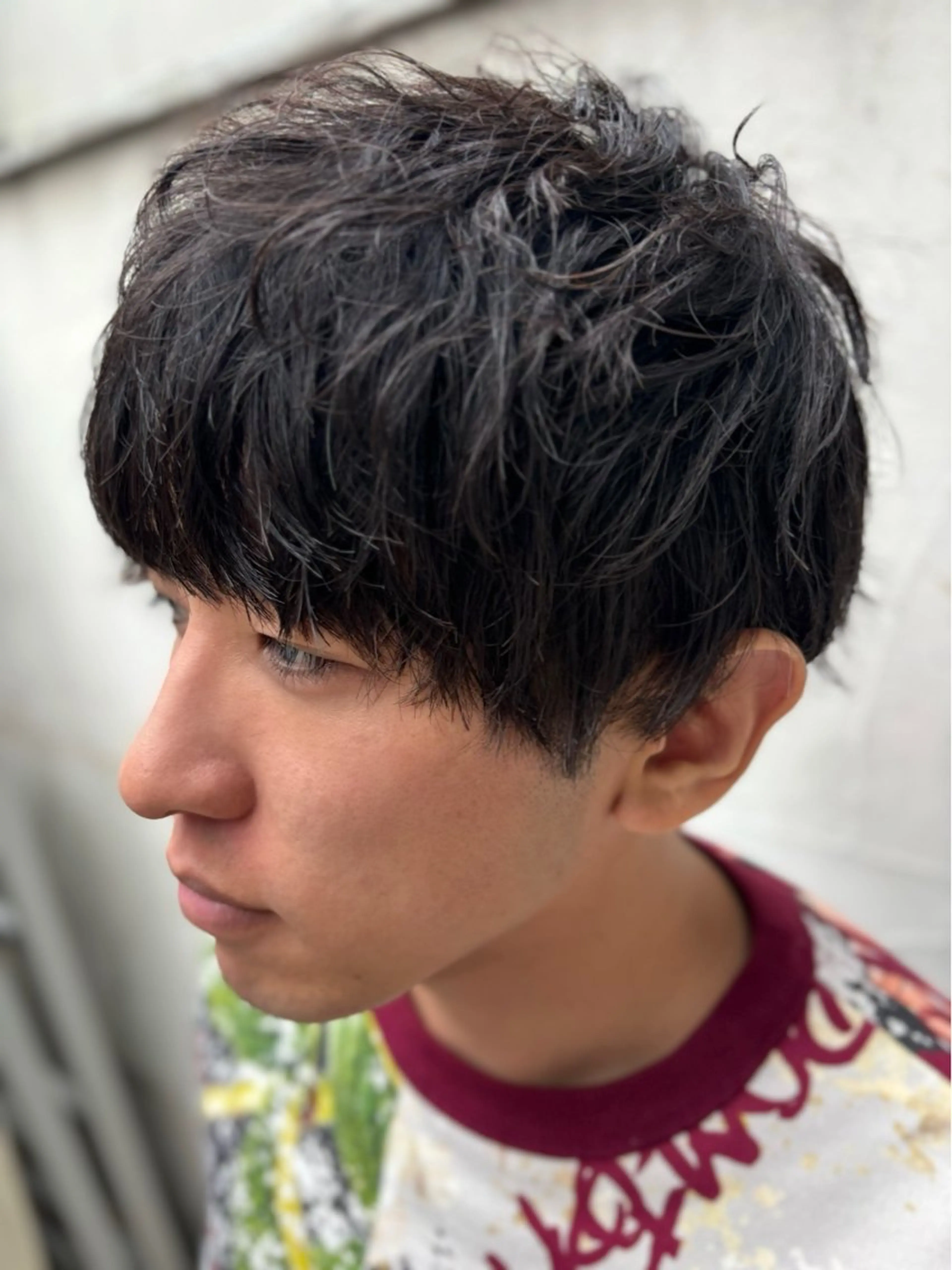ショート パーマ メンズ メンズパーマ カット パーマ ミドウチ アヤカのヘアスタイル