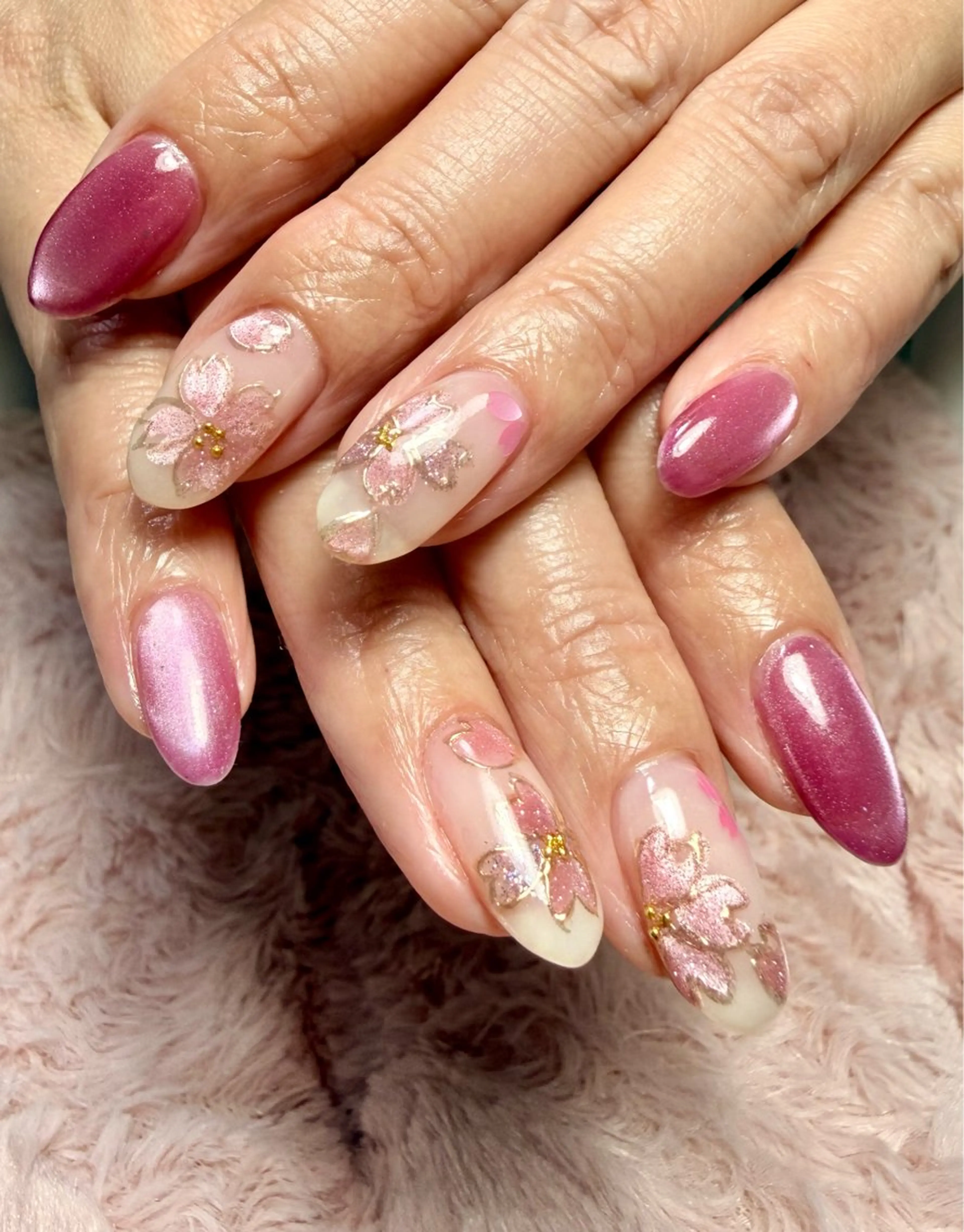 ネイル アートネイル チークネイル フラッシュネイル フラッシュマグ フレンチネイル M.N_ nailのネイルデザイン