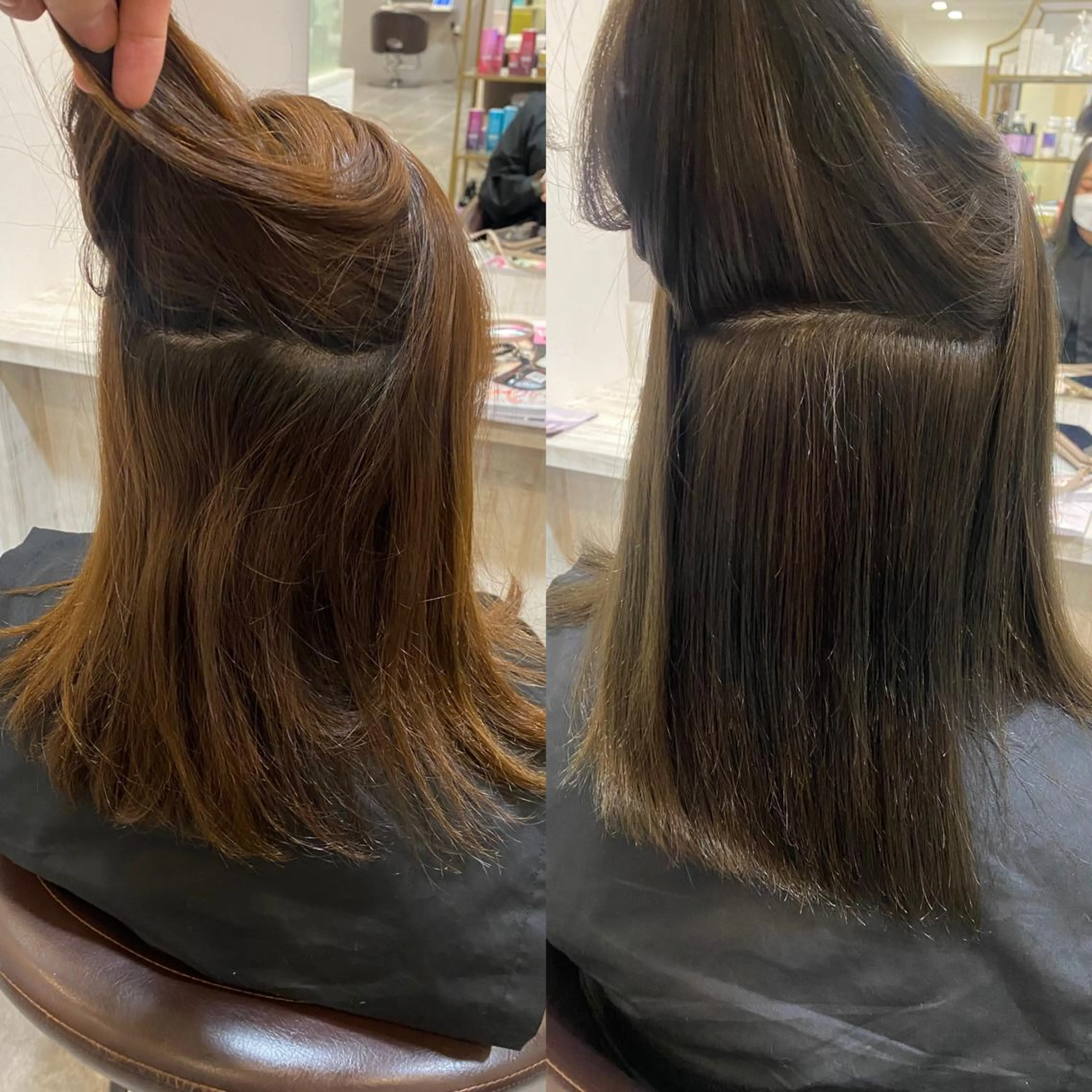 セミロング カラー パーマ ストレートパーマ マスイ カイセイのヘアスタイル