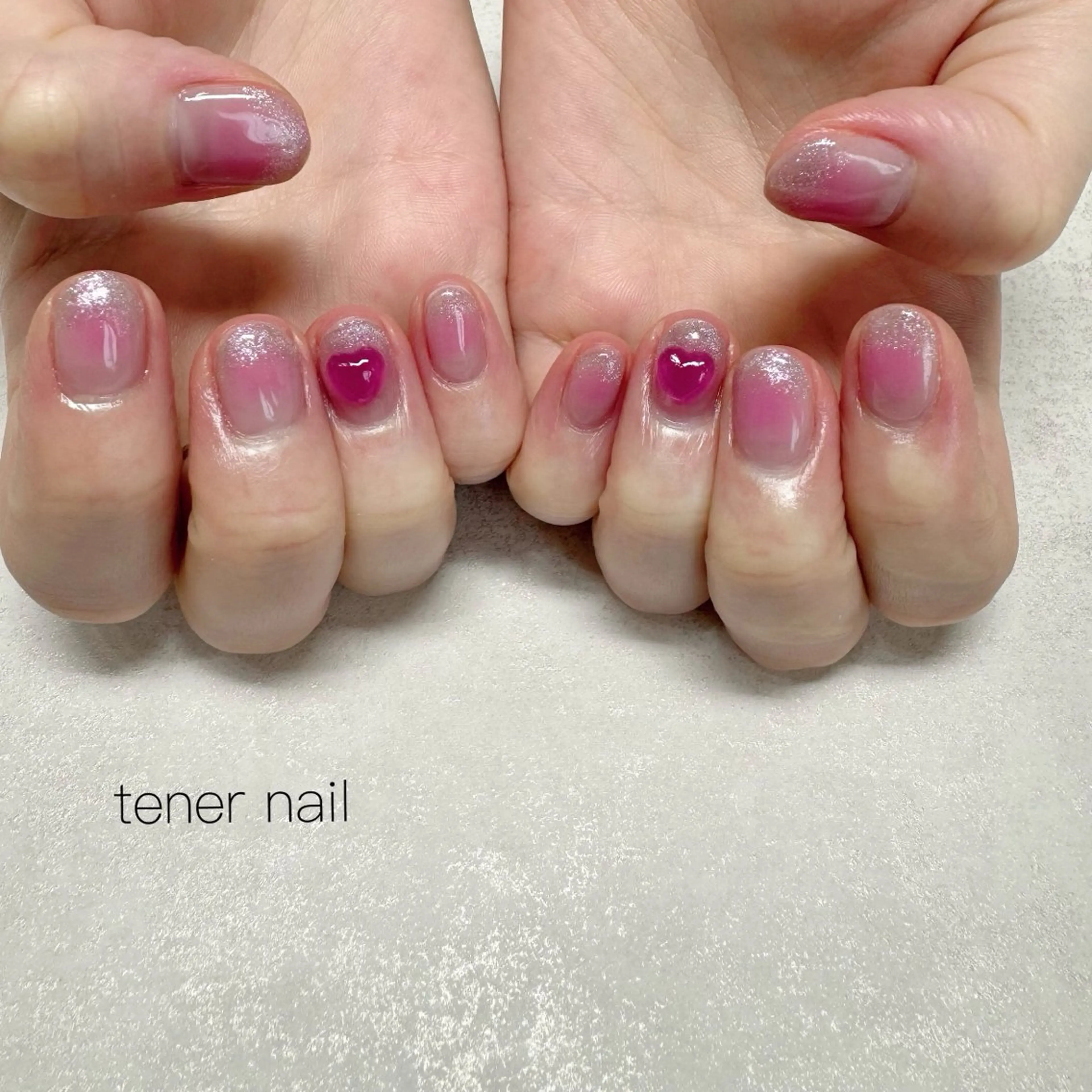ネイル チークネイル ハート UVネイル ハンドネイル テネルネイル tener nailのネイルデザイン