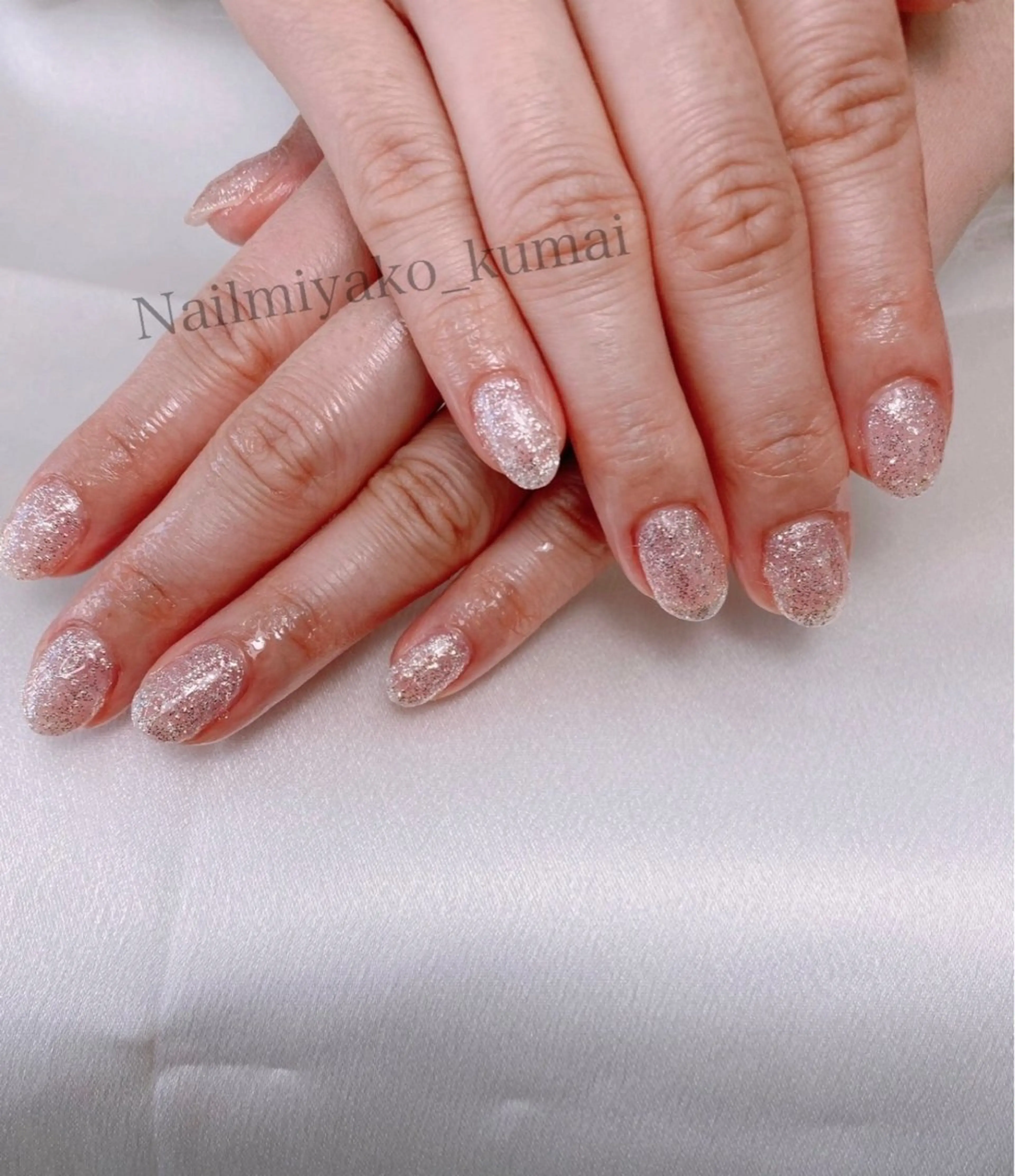 ネイル フラッシュネイル ワンカラーネイル ピンク Nailmiyako 熊井のネイルデザイン