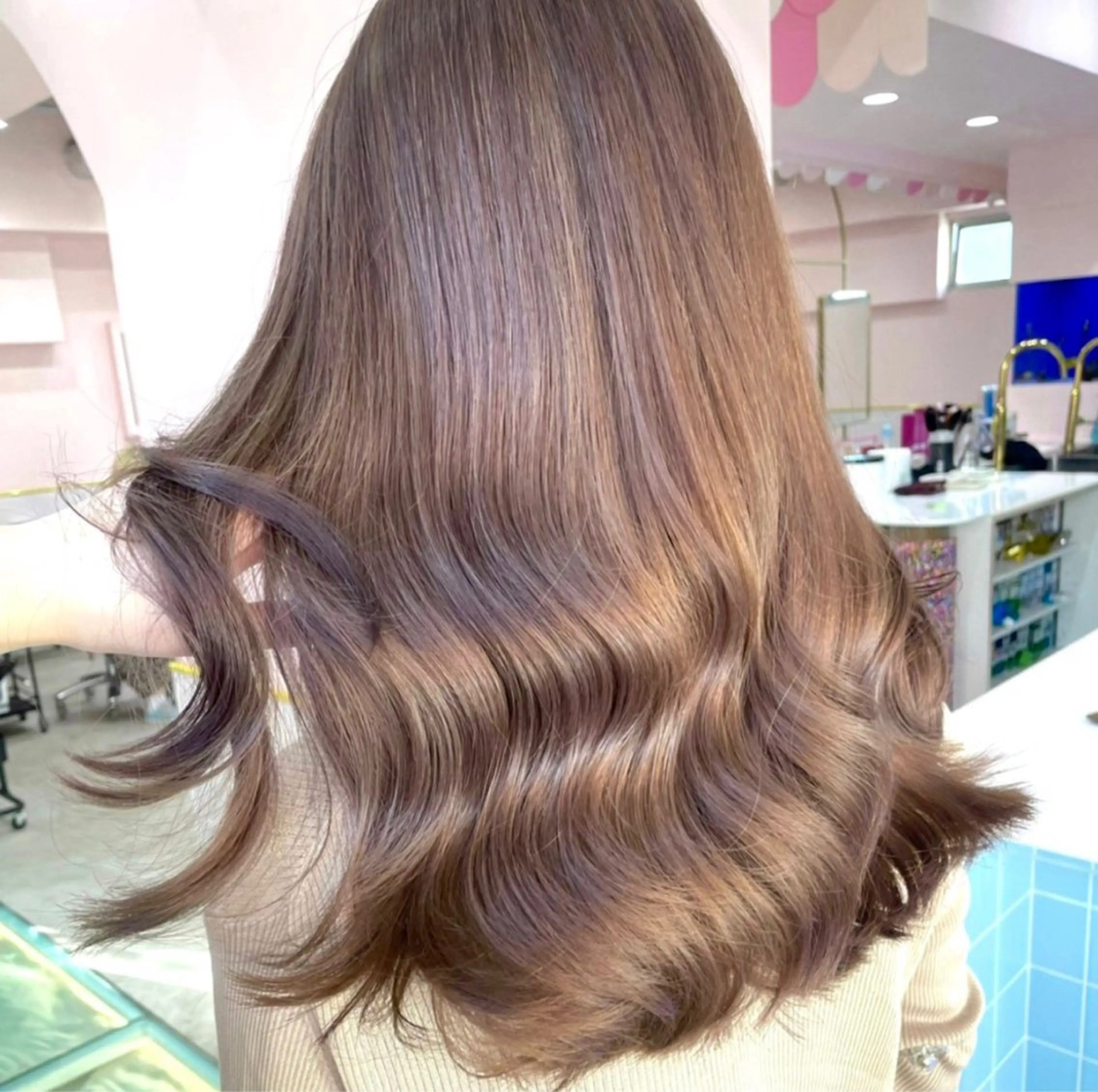 セミロング カラー ヘアアレンジ 🍯傷ませないカラー 髪質改善🍯彪雅のヘアスタイル