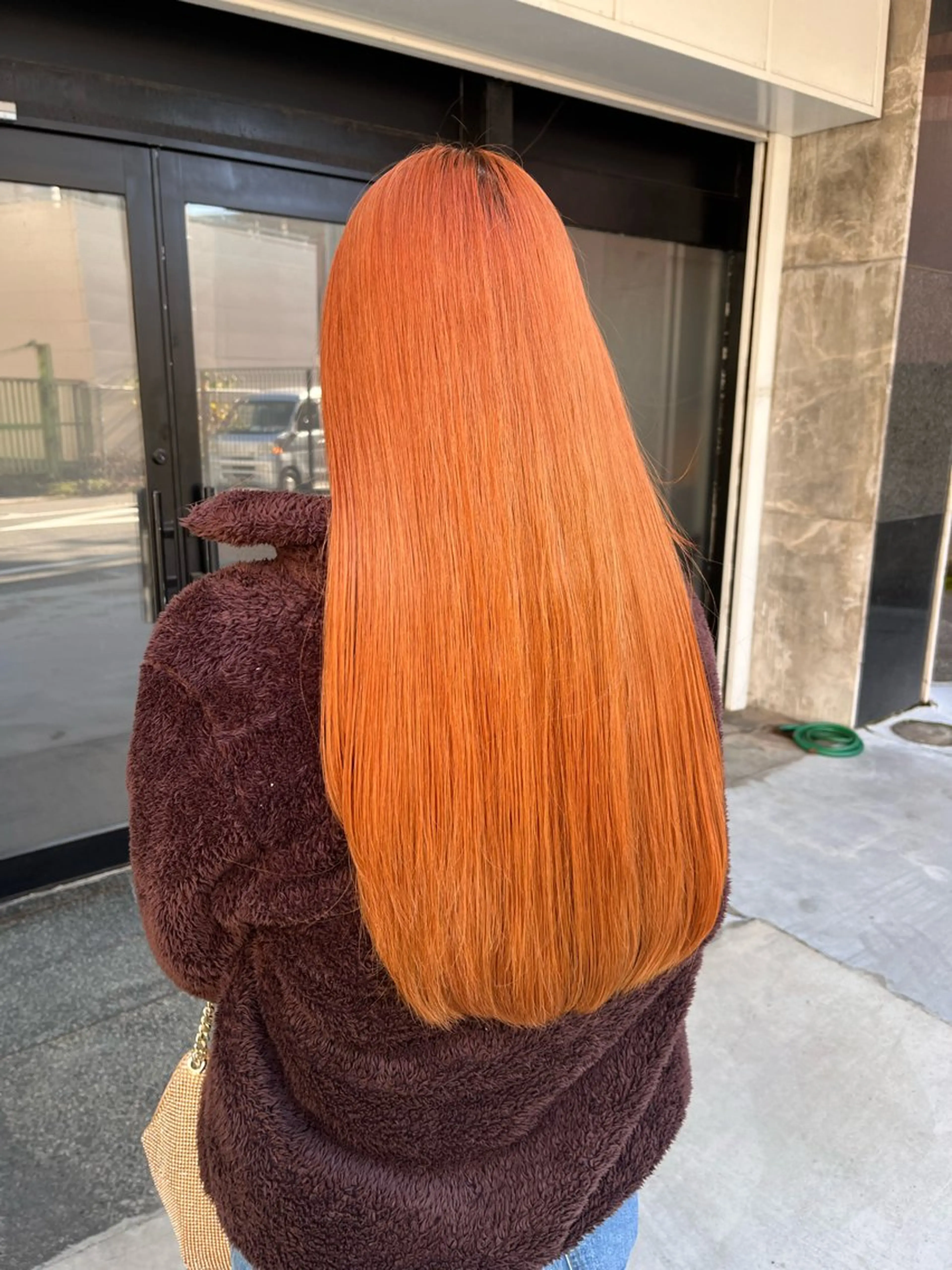 ロング カラー オレンジ カット ヘアカラー トリートメント 透明感カラー/パーマ 🌀アオノのヘアスタイル