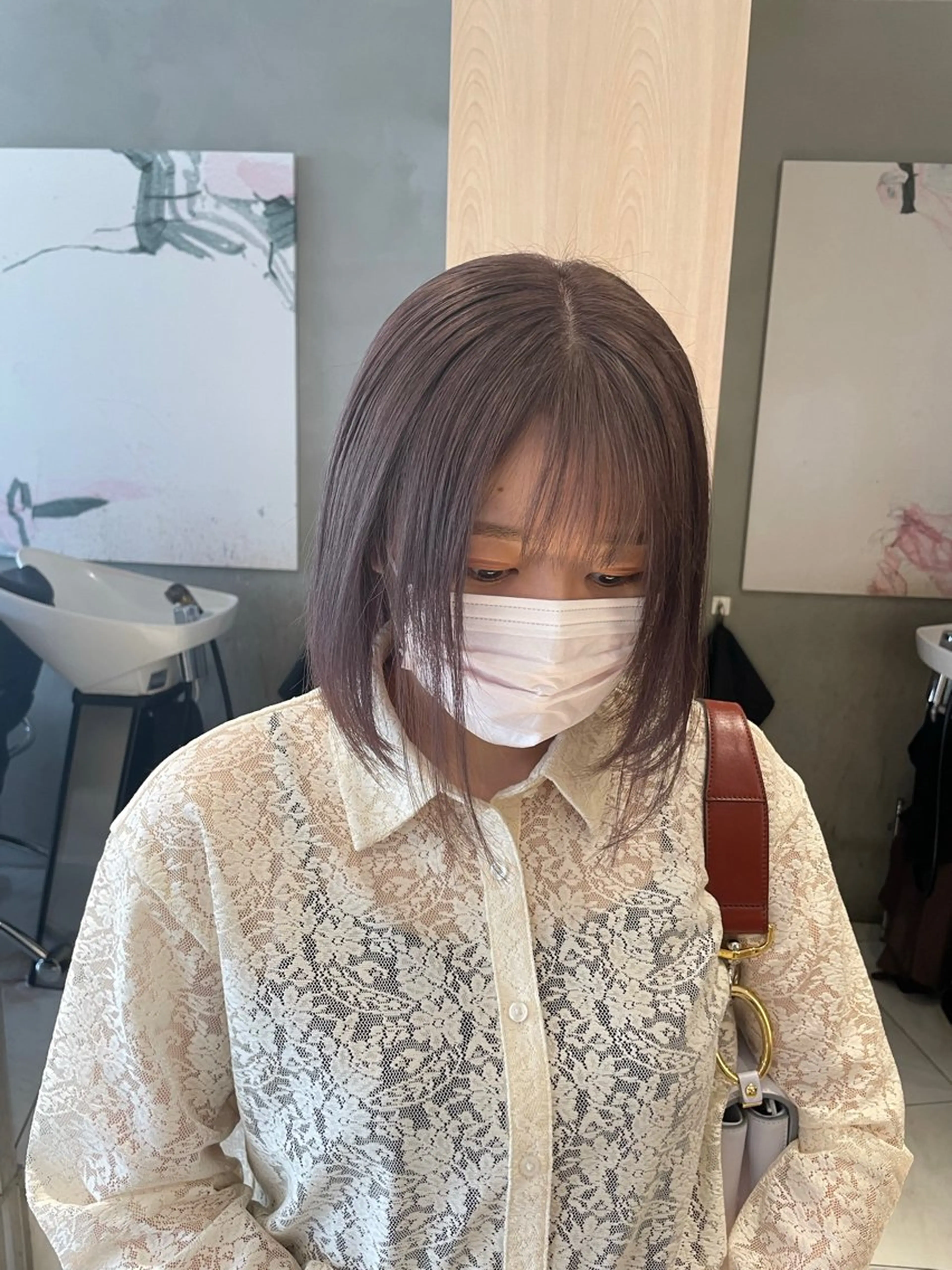 ミディアム カラー ヘアアレンジ ヘアカラー トリートメント ヘアセット 艶髪/レイヤーカット 🐣misakiのヘアスタイル