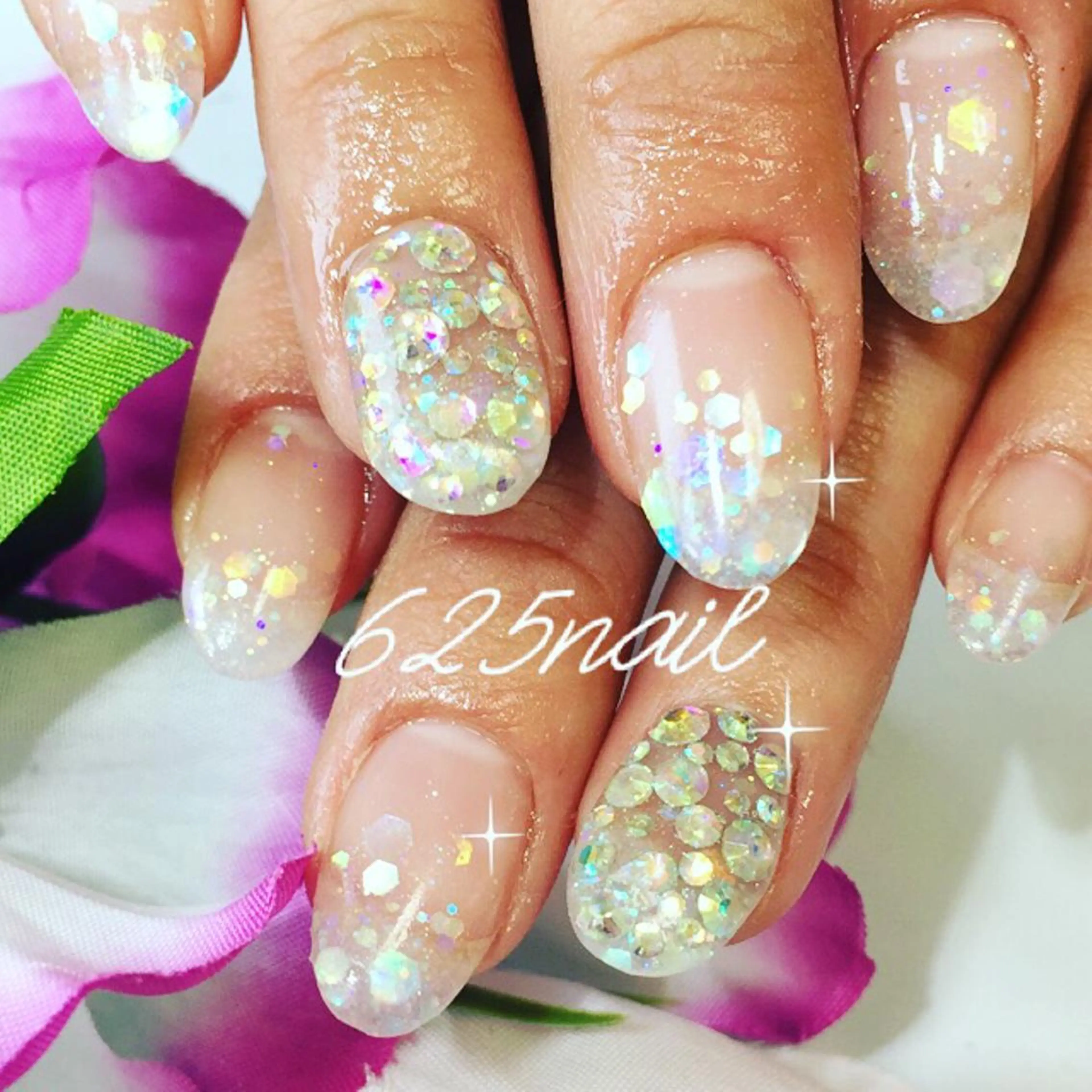 ネイル アートネイル スカルプネイル ストーンネイル 625nail 無料P有/春日白水のネイルデザイン