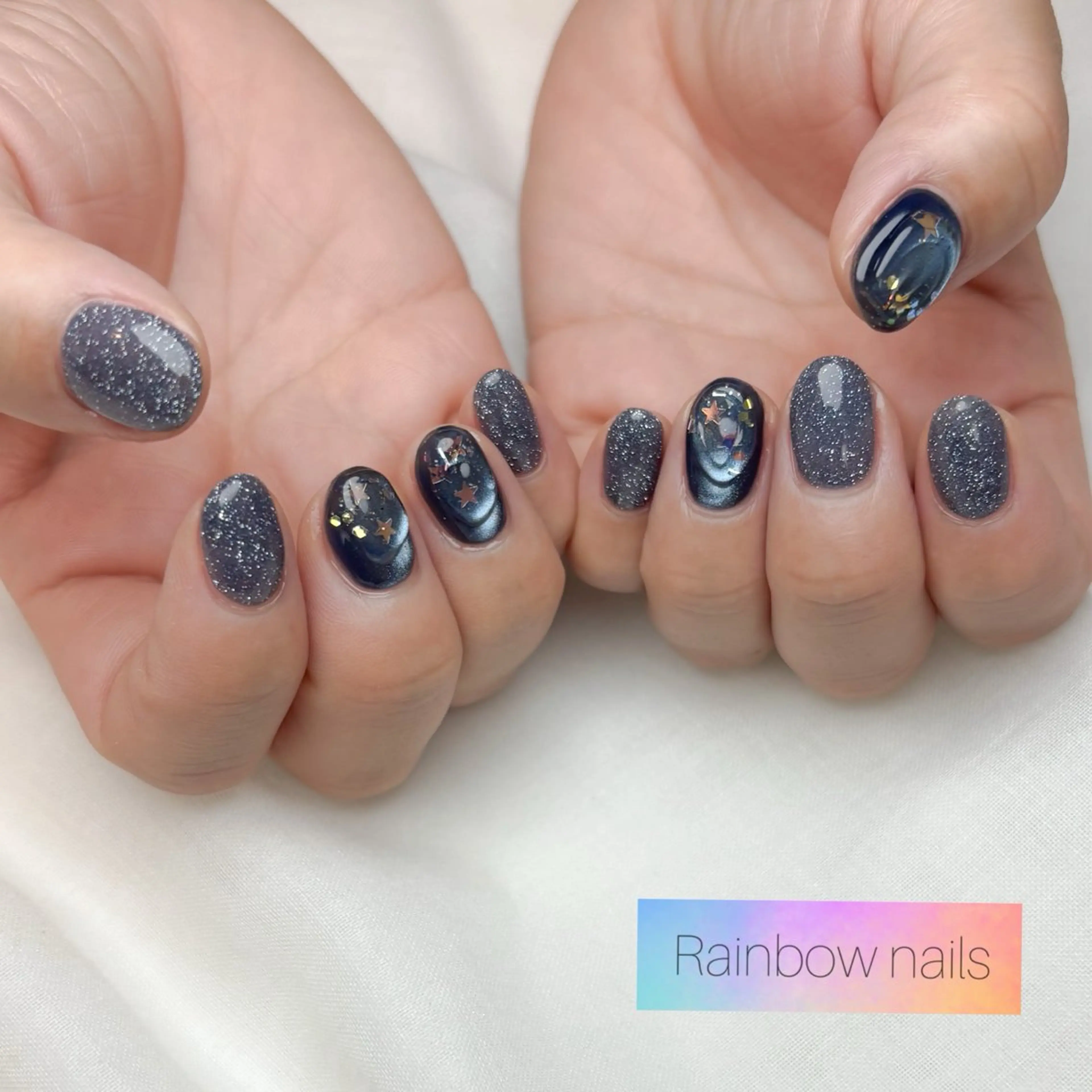 ネイル ぷっくりネイル ハンドネイル Rainbow nailsくろちゃんのネイルデザイン