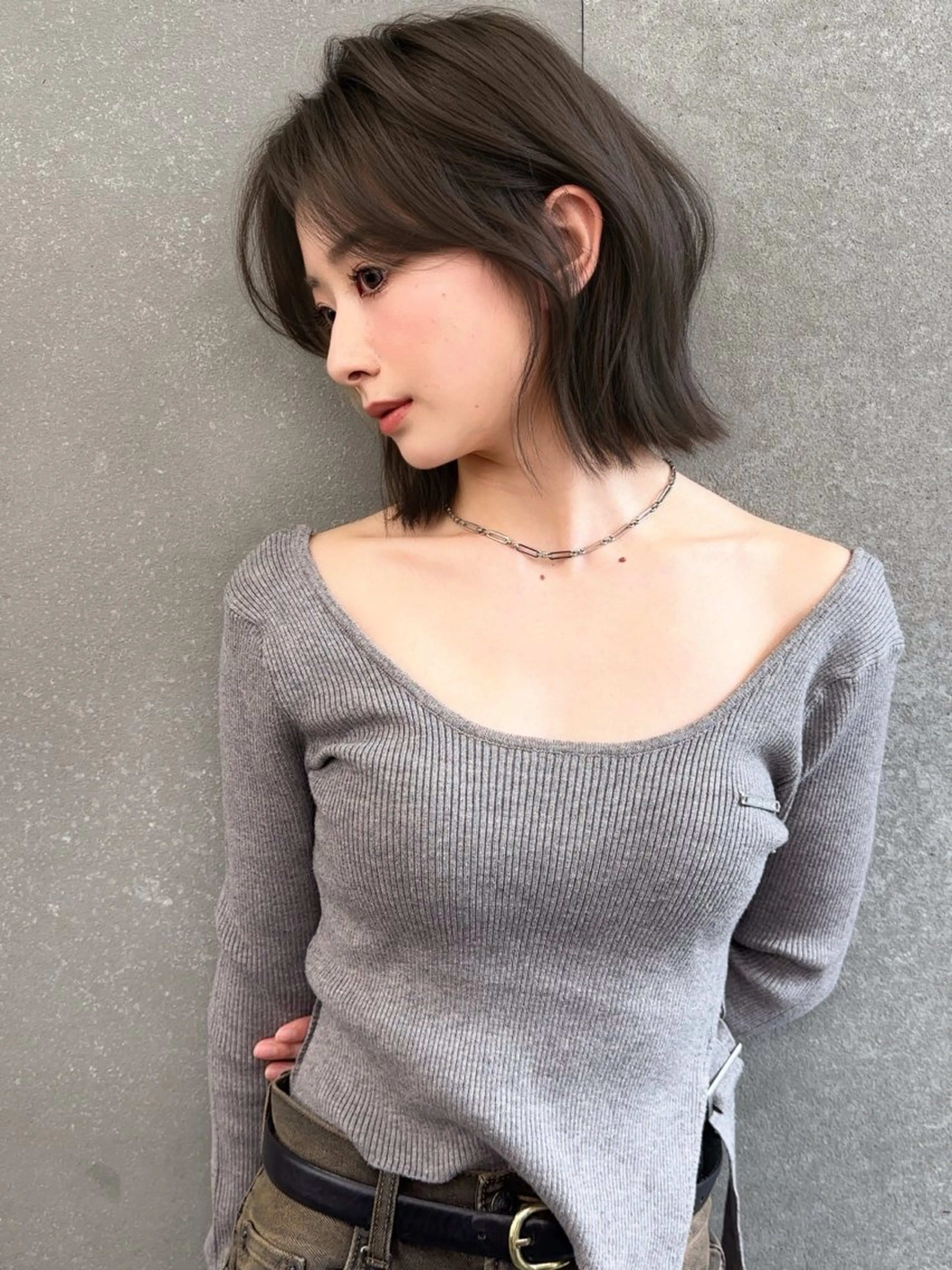 ショート ショートボブ 韓国風カラー ボブ くびれヘア 髪質改善 ボブ/顔周りカット /縮毛矯正/鈴木隆太のヘアスタイル