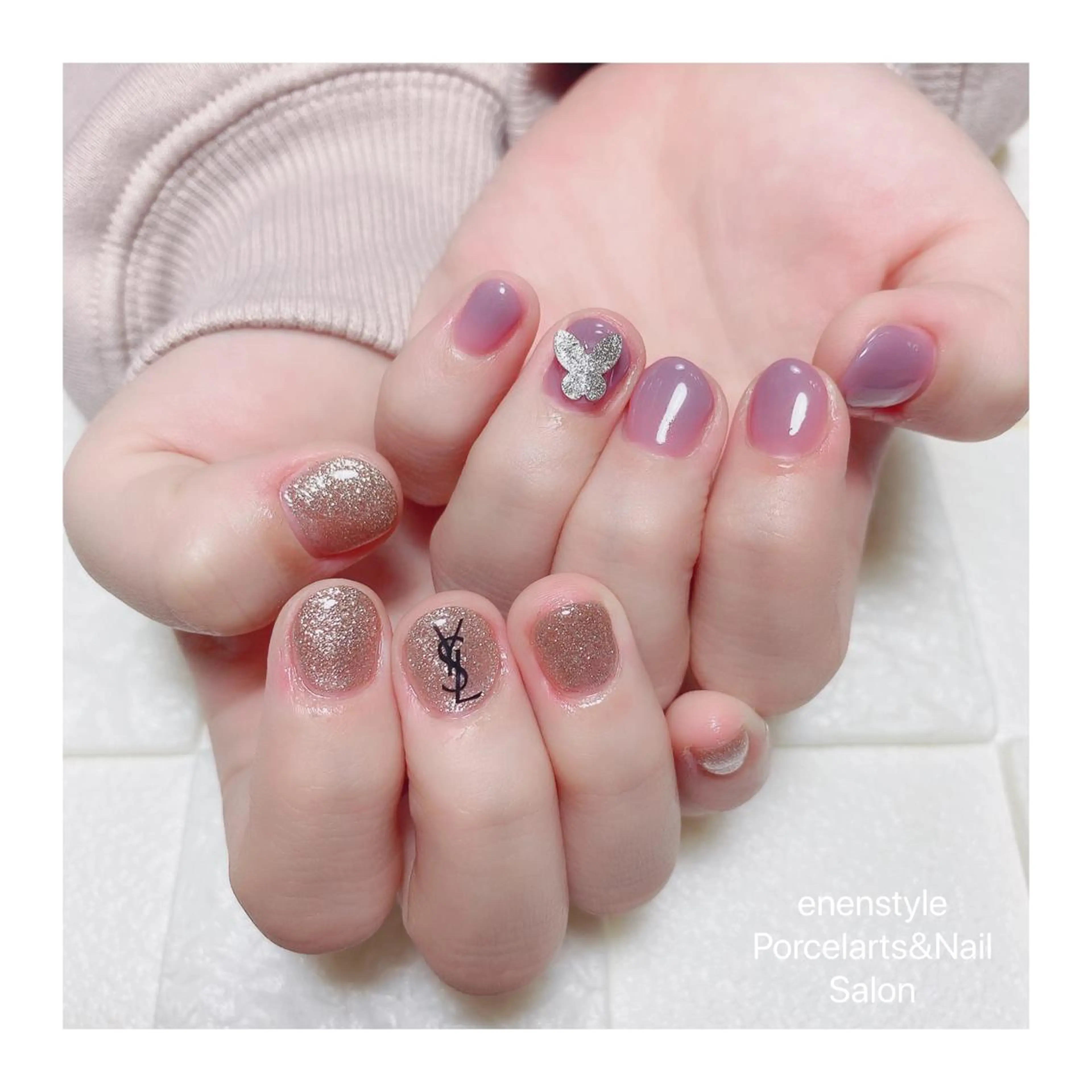 ショート ネイル ハンドネイル 👑enen style👑のネイルデザイン