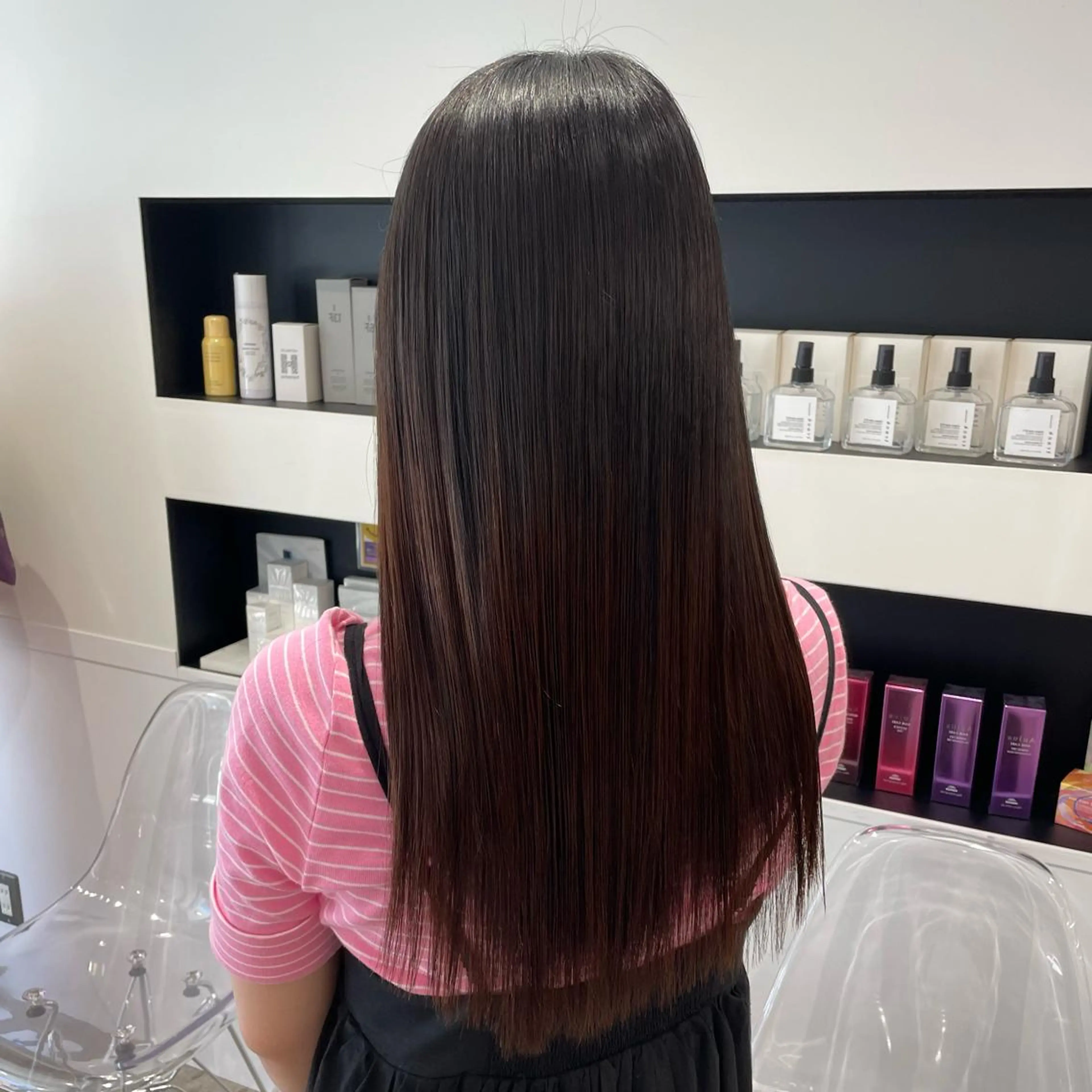 ミディアム カラー パーマ ヘアアレンジ メンズ キッズ ネイル マツエク・マツパ アイブロウ 髪質改善 トリートメント mona/ ストレートスタイル✨のヘアスタイル