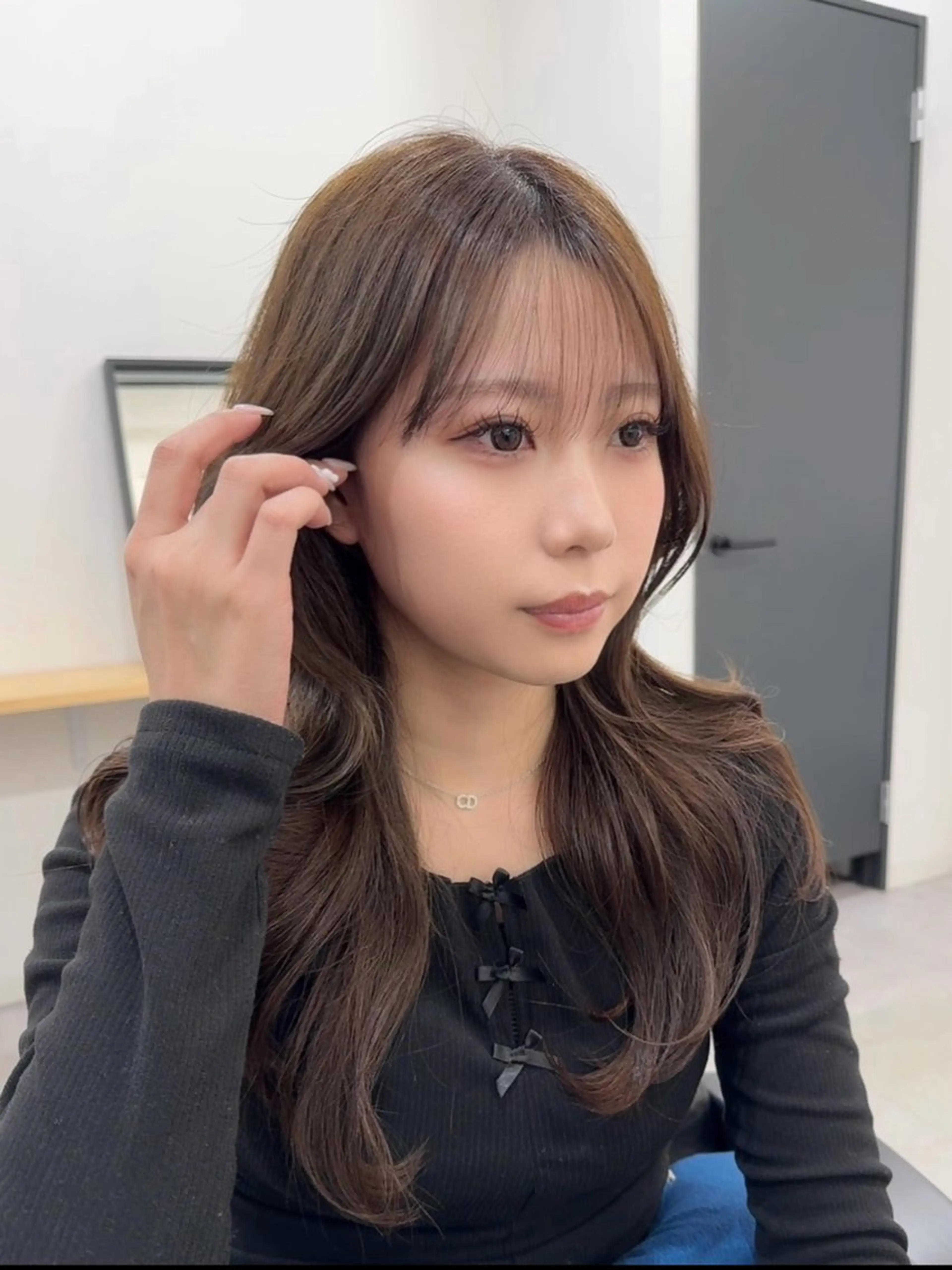 ロング のり🐼顔まわり/ 韓国/レイヤーカットのヘアスタイル