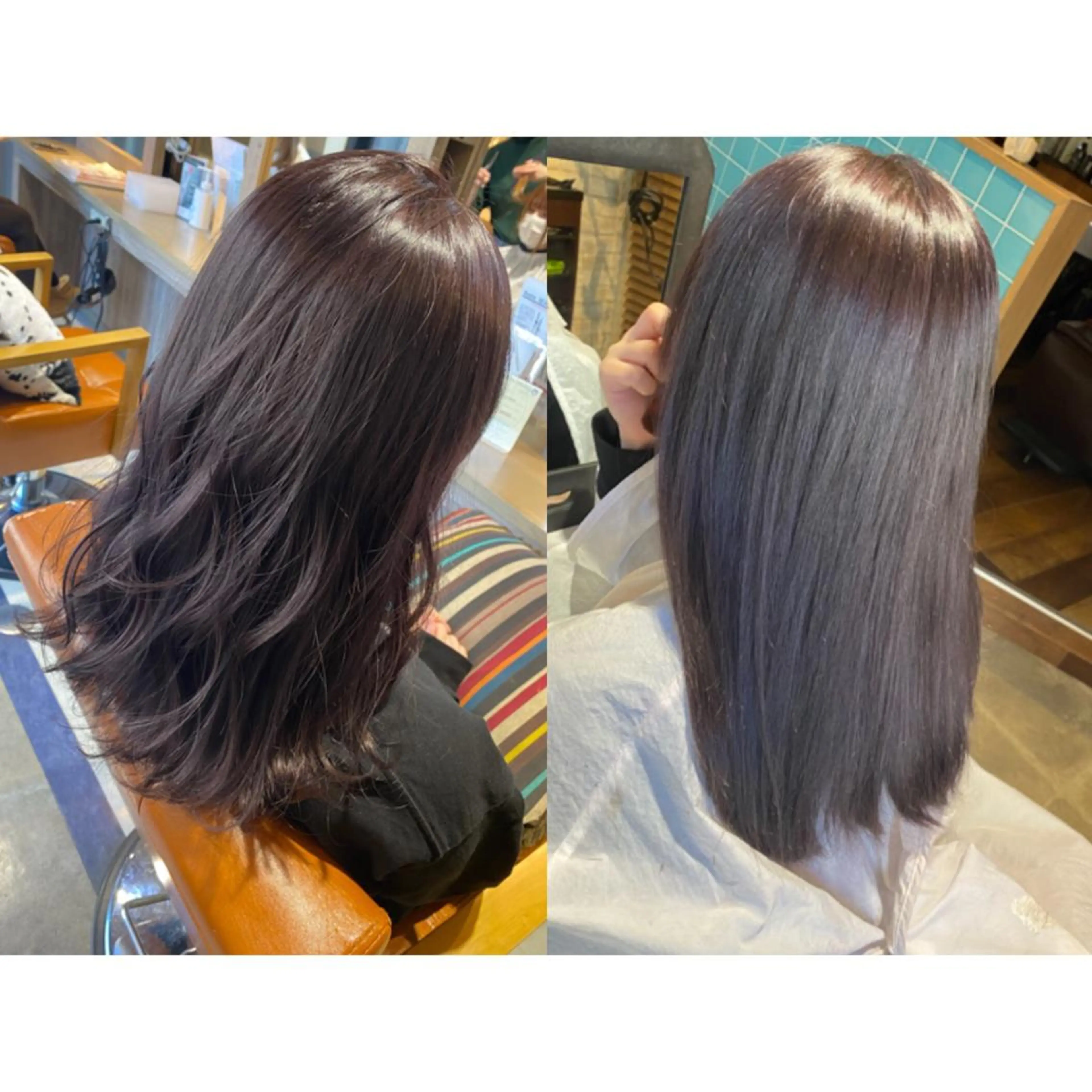 カラー ラベンダーカラー カット 縮毛矯正 トリートメント 🐻結んで可愛い hair EMI🐻のヘアスタイル