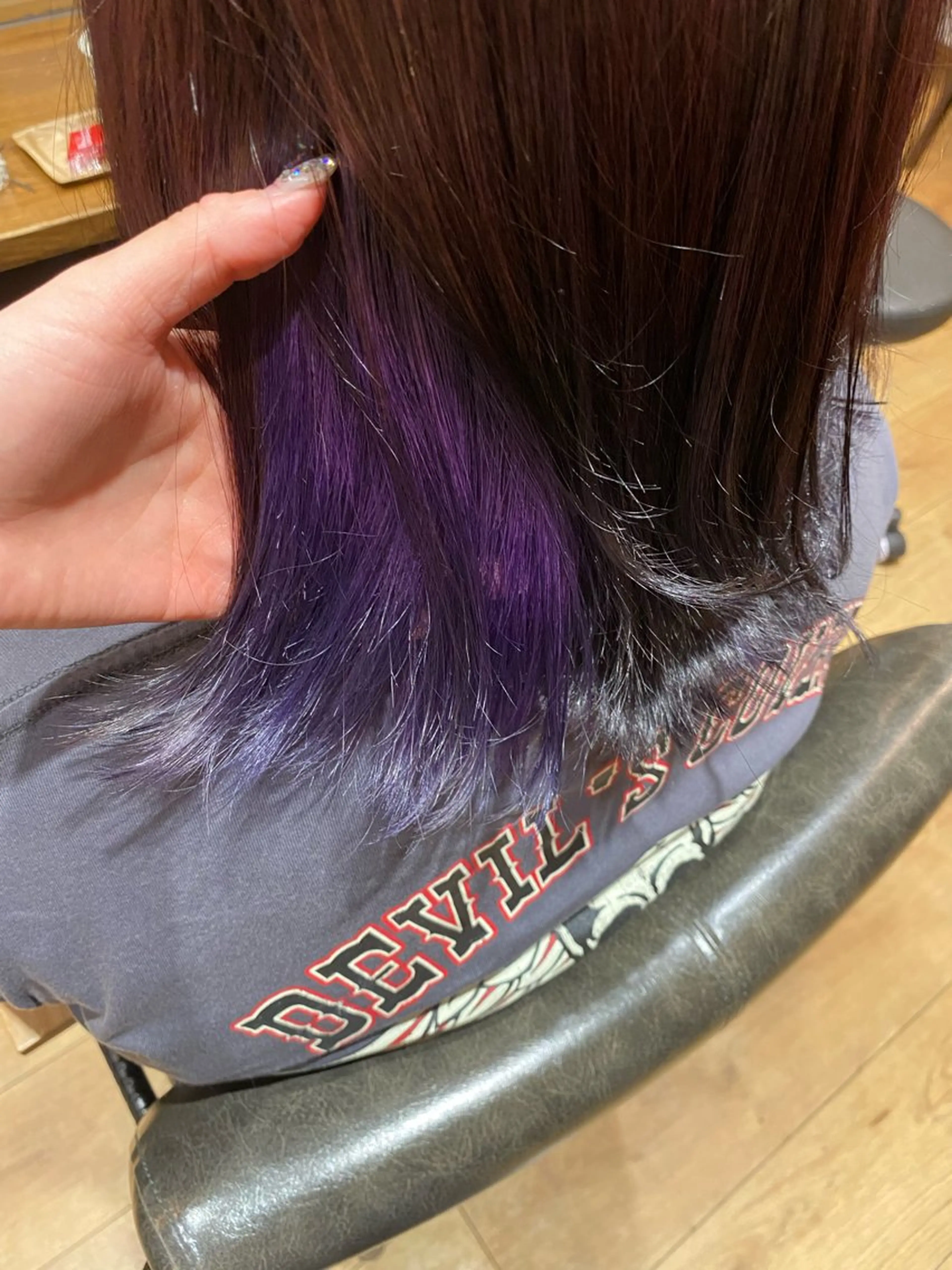 ミディアム カラー パープルカラー ヘアカラー 暖色系カラー まおのヘアスタイル