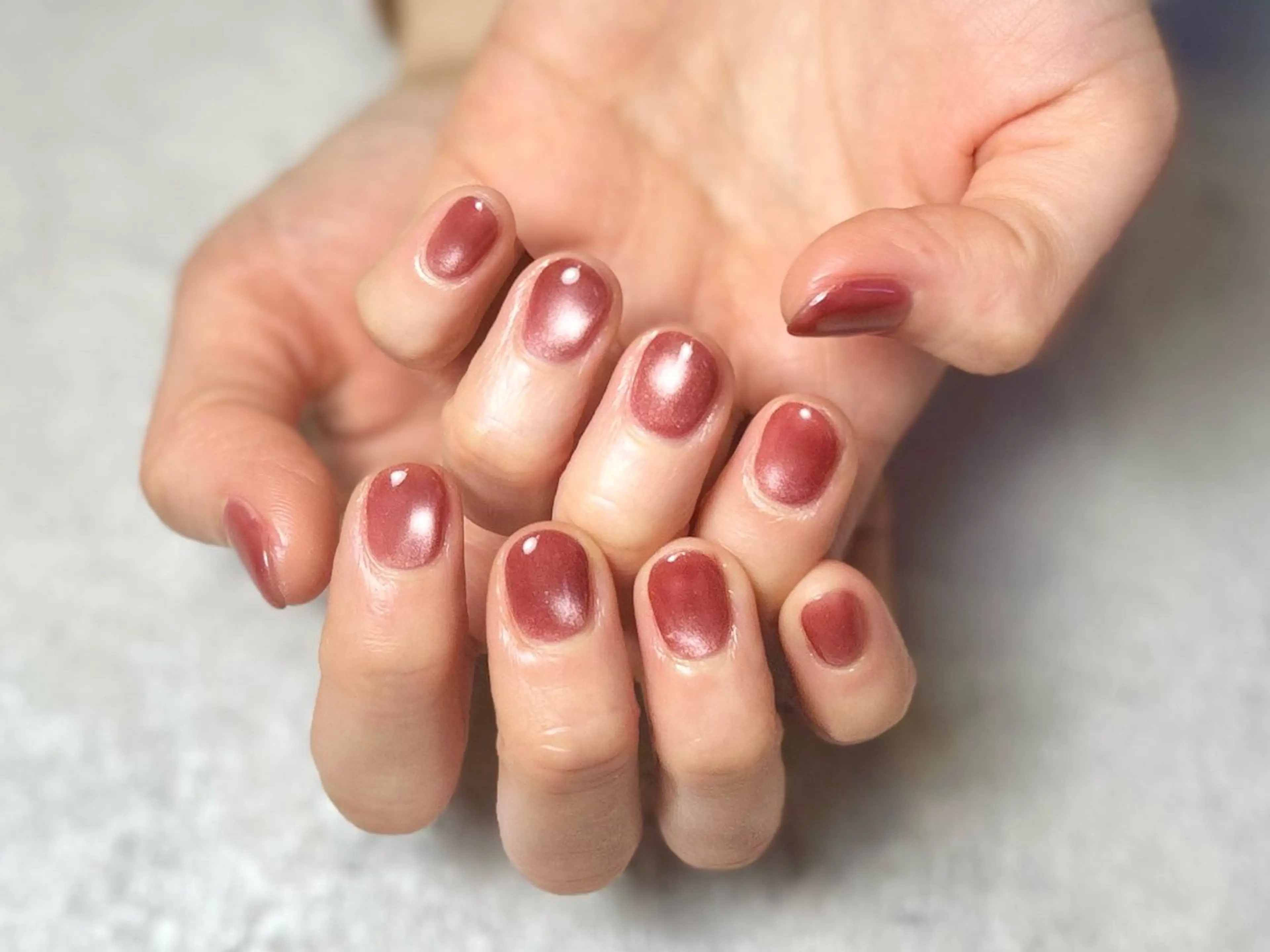 ネイル マグネットネイル ピンク A I R I ♡のネイルデザイン