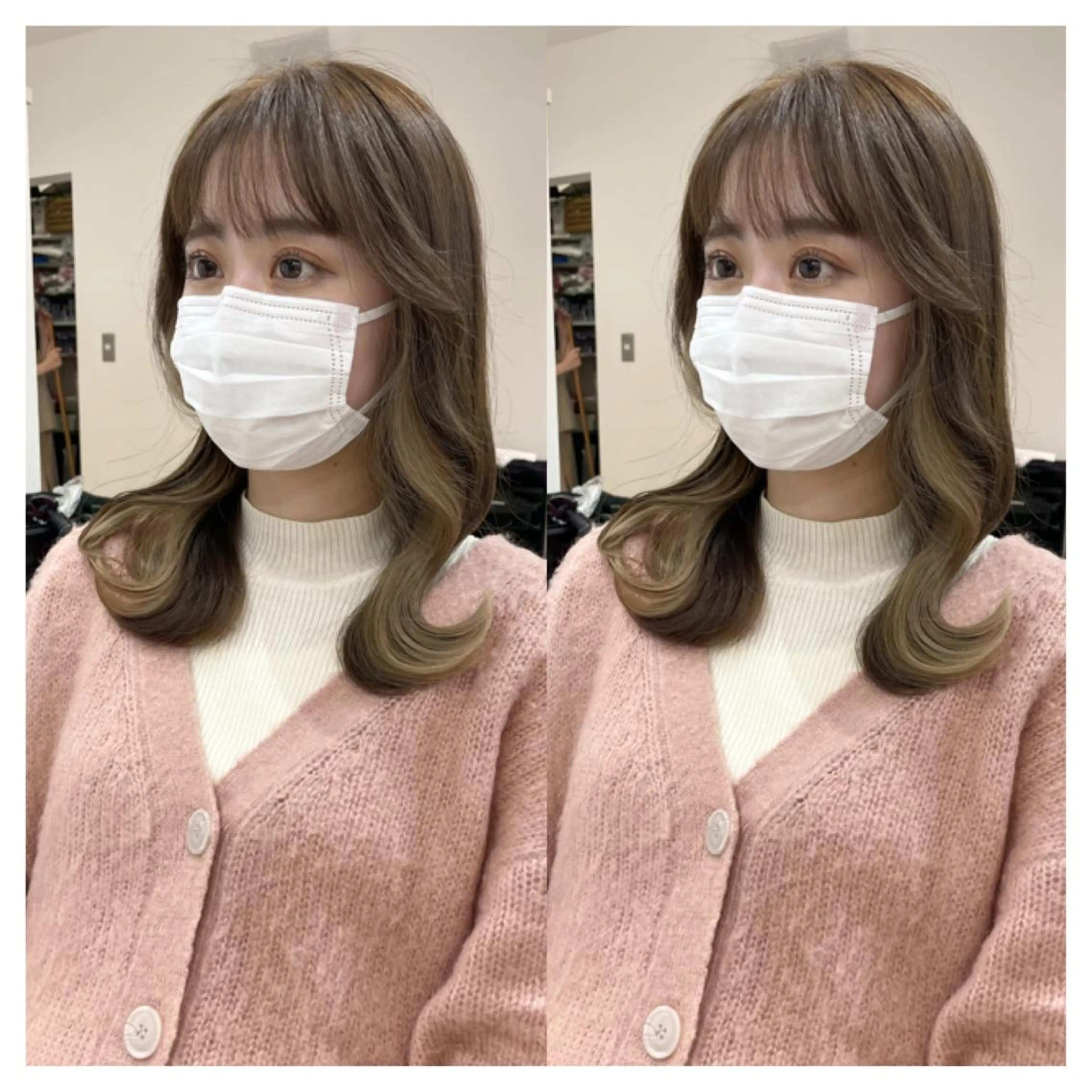 セミロング カラー カット ヘアカラー トリートメント a-o横浜所属・村山 茉衣のヘアスタイル