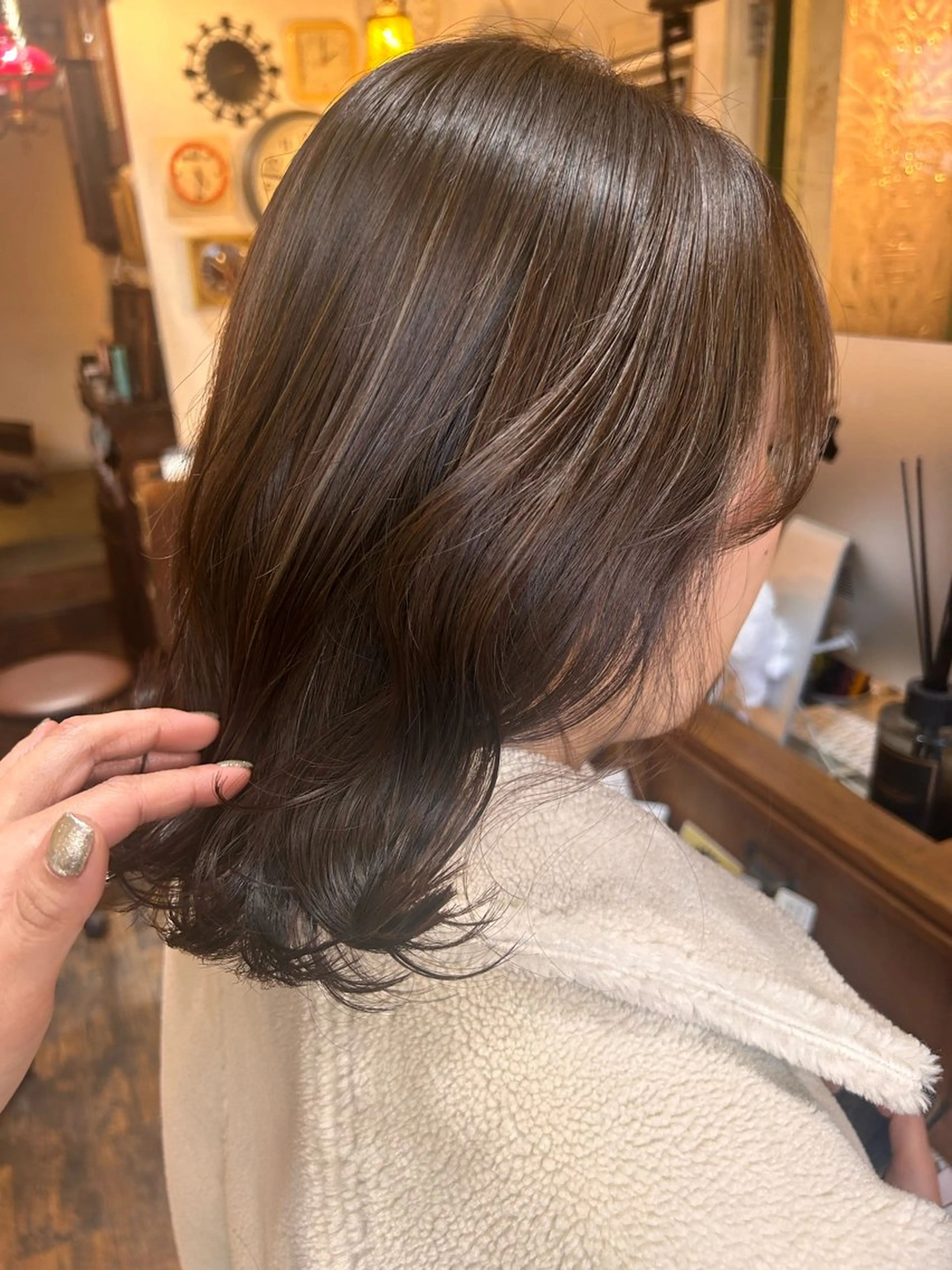 ミディアム カラー カット ヘアカラー トリートメント ヘッドスパ 清水千優/パーマ/透 明感カラー/メンズのヘアスタイル