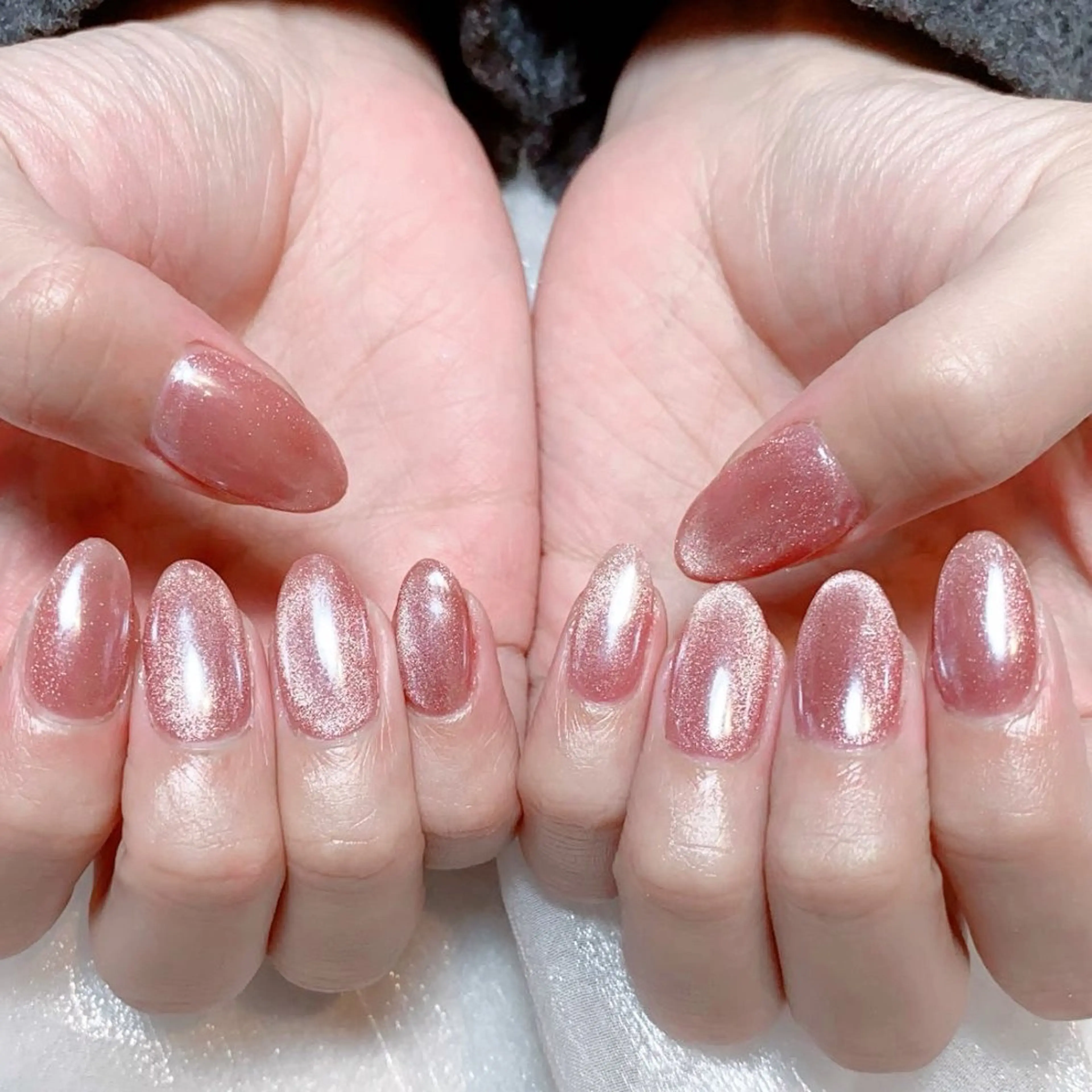 メンズ ネイル メンズ韓国風 アートネイル オーロラネイル ガーリー キラキラネイル ハンドネイル Nail salon 木にいるのネイルデザイン