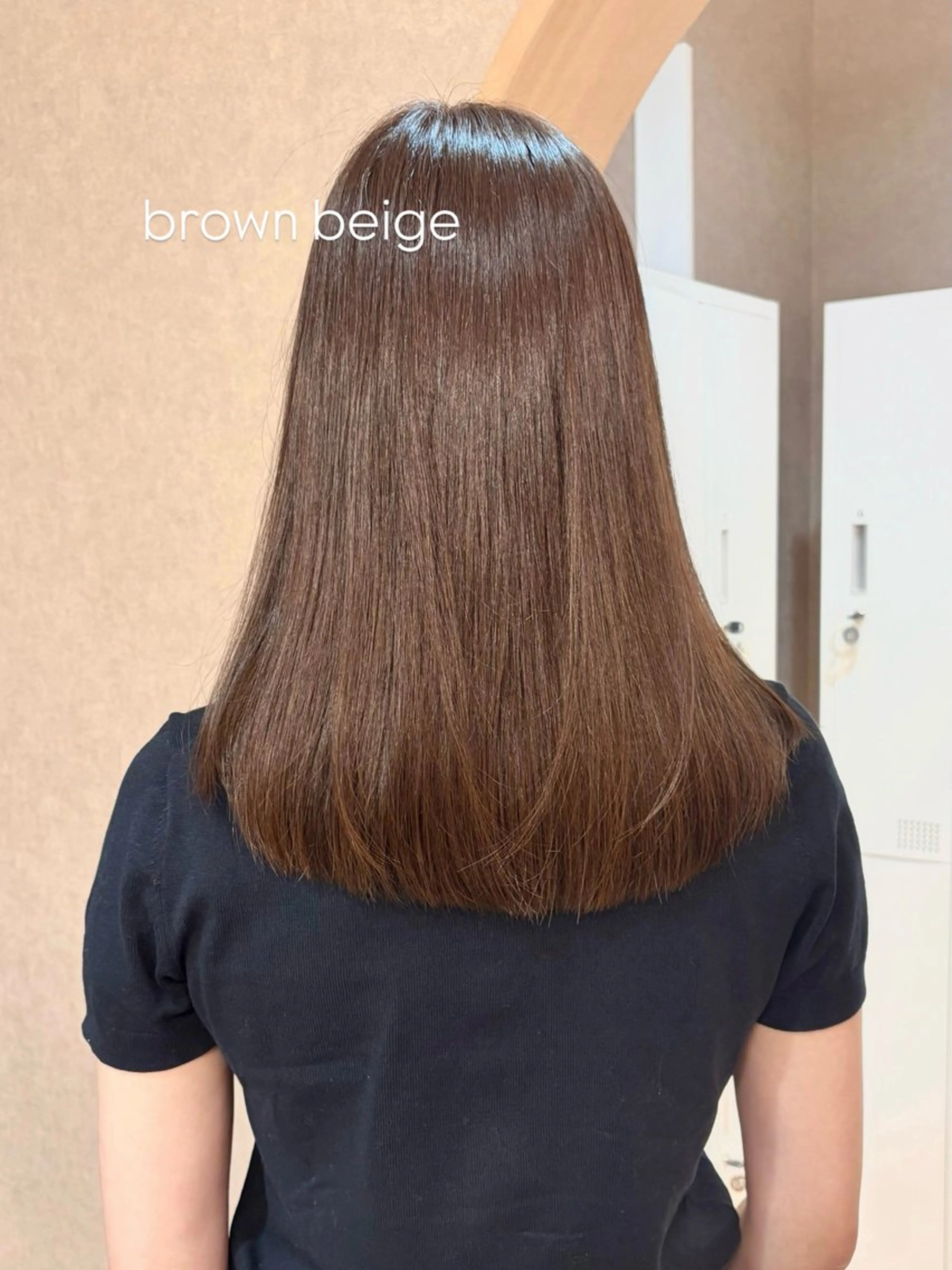 ミディアム ヘアカラー 縮毛矯正 似合わせ/ベージュ /レイヤー/りほ🤍のヘアスタイル