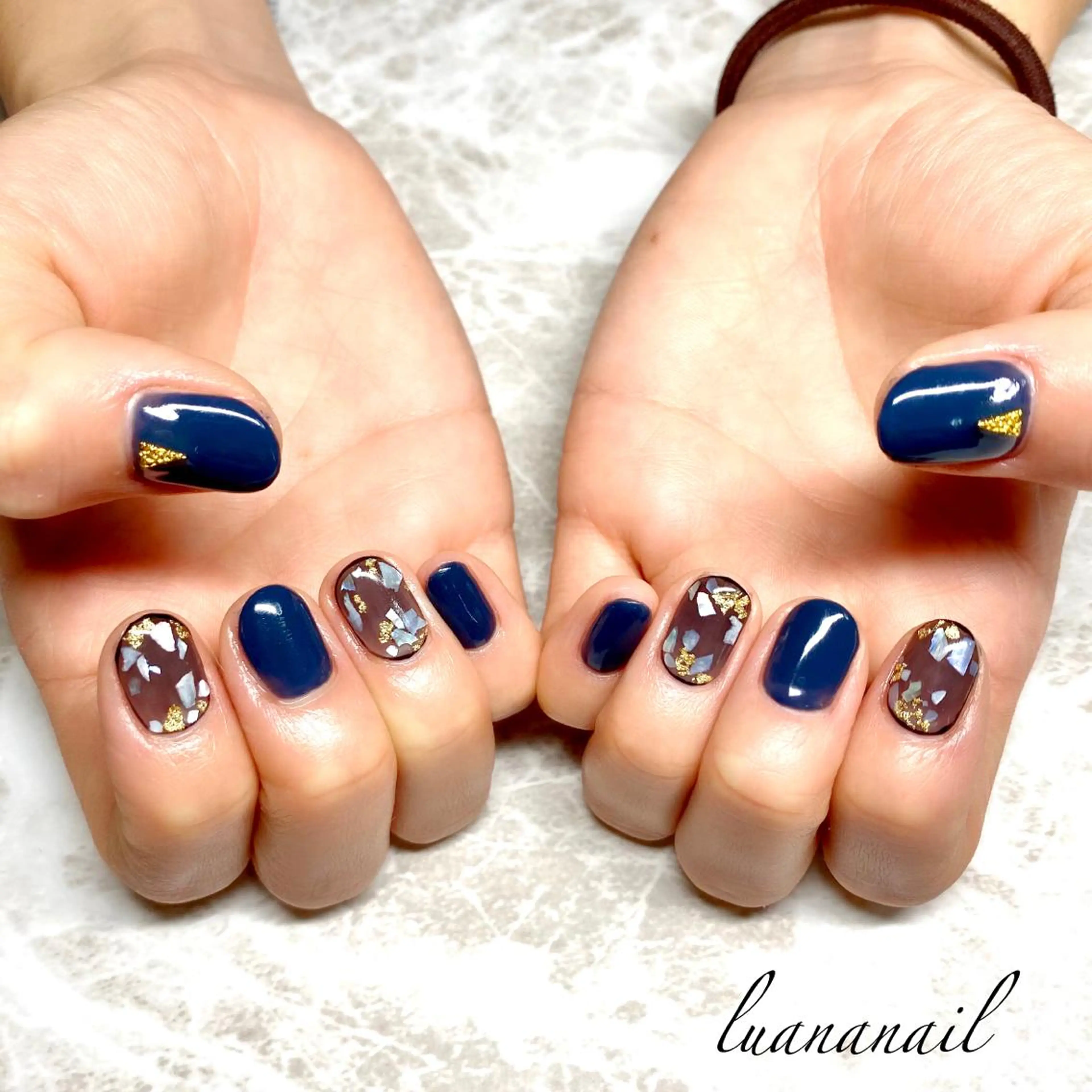 ネイル ネイビー シンプルネイル luana nailのネイルデザイン