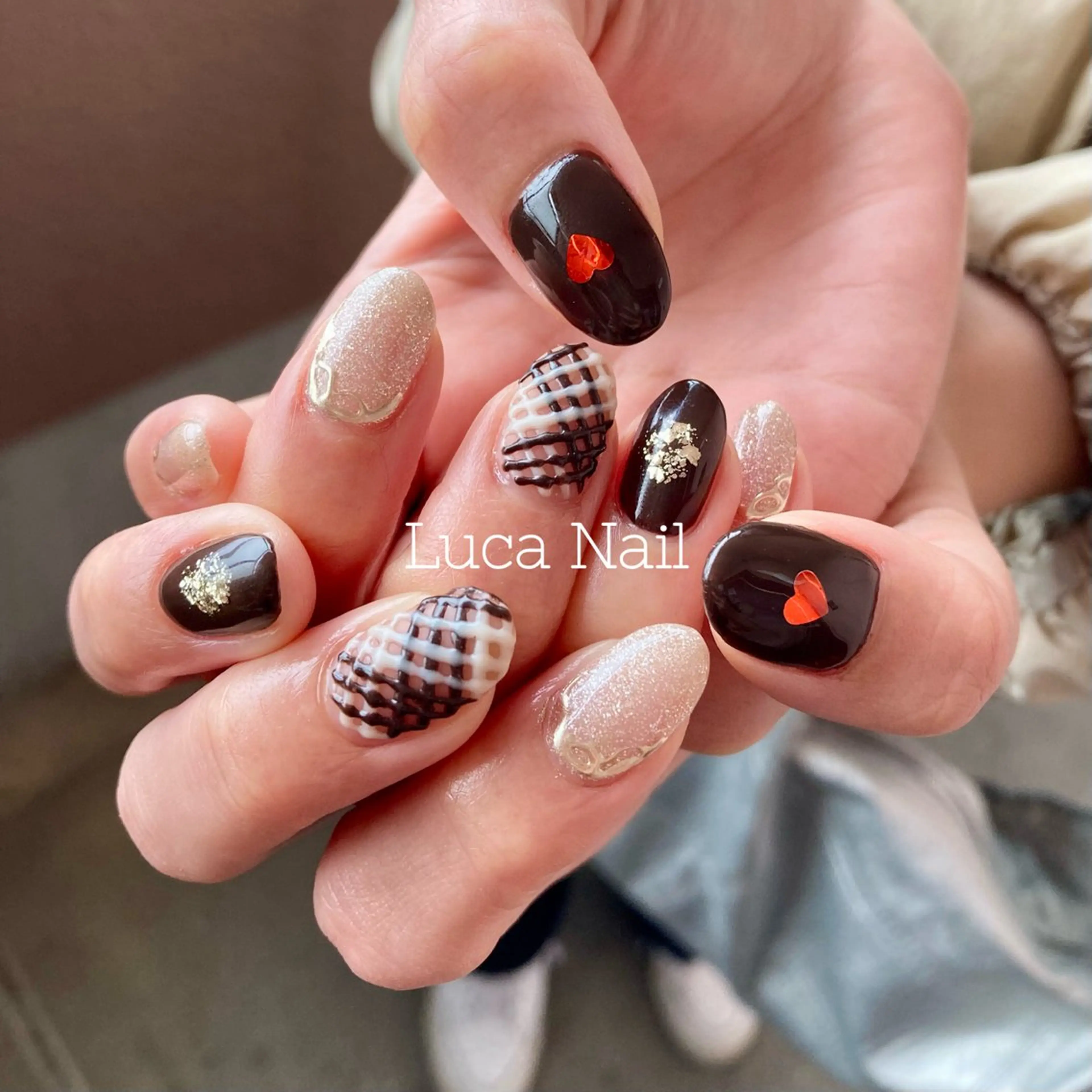 ネイル ニュアンスネイル バレンタイン ハンドネイル ハンドケア Luca Nail 🌼yu-kaのネイルデザイン