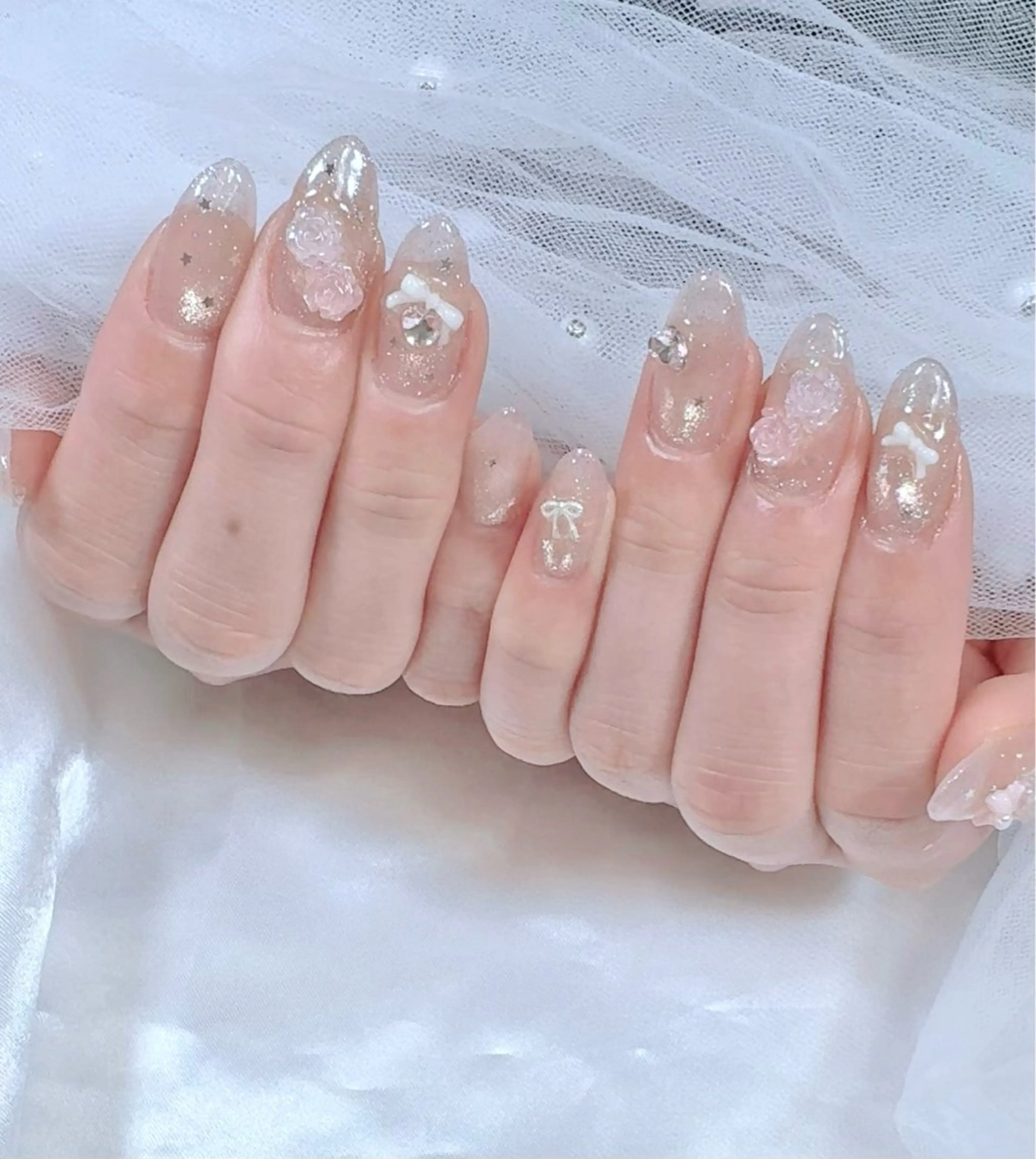 ネイル フレンチネイル ゴールド マグネットネイル ハンドネイル RaRa Nailのネイルデザイン