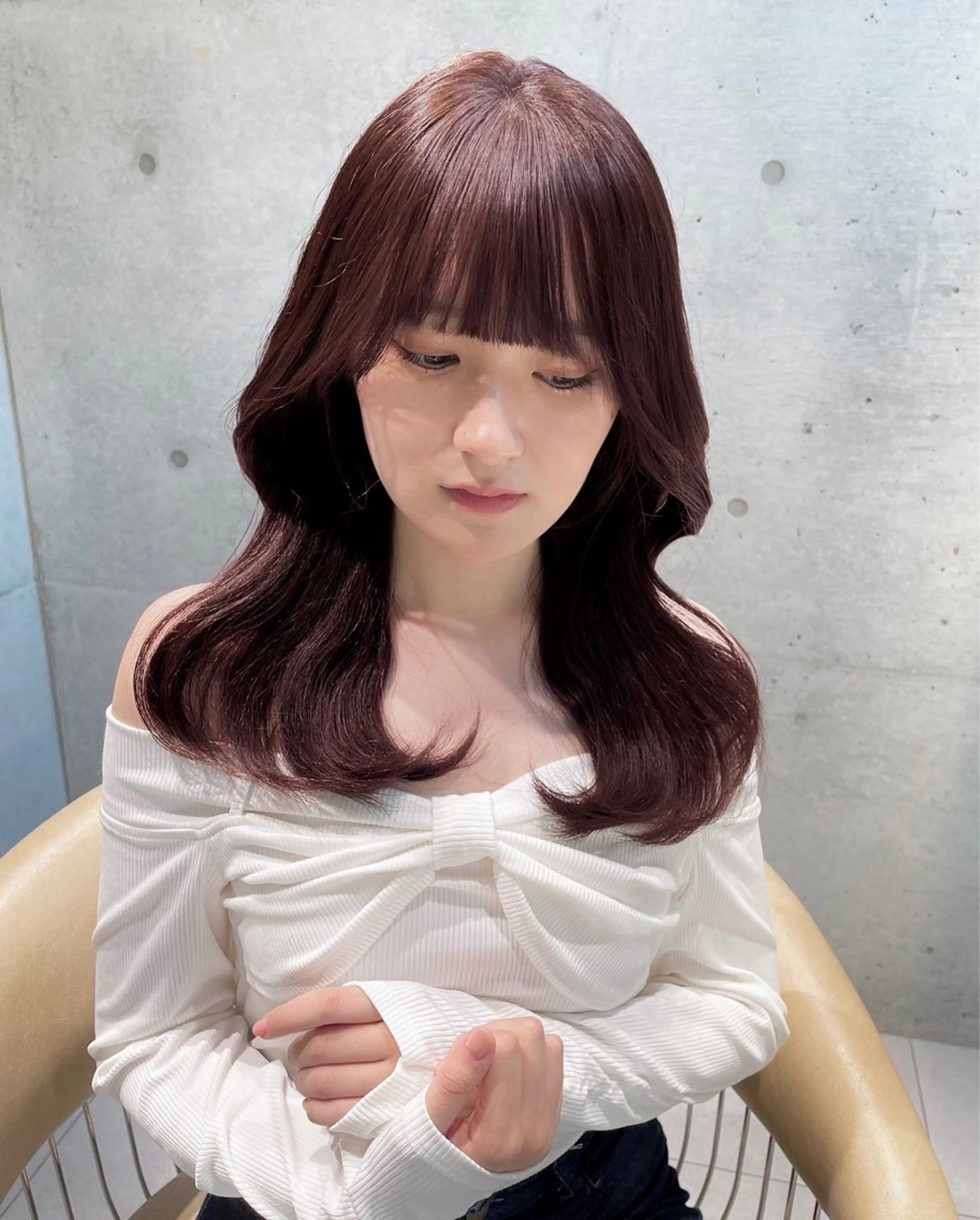 ミディアム カラー ヘアアレンジ 韓国ヘア/レイヤー Londエレンのヘアスタイル