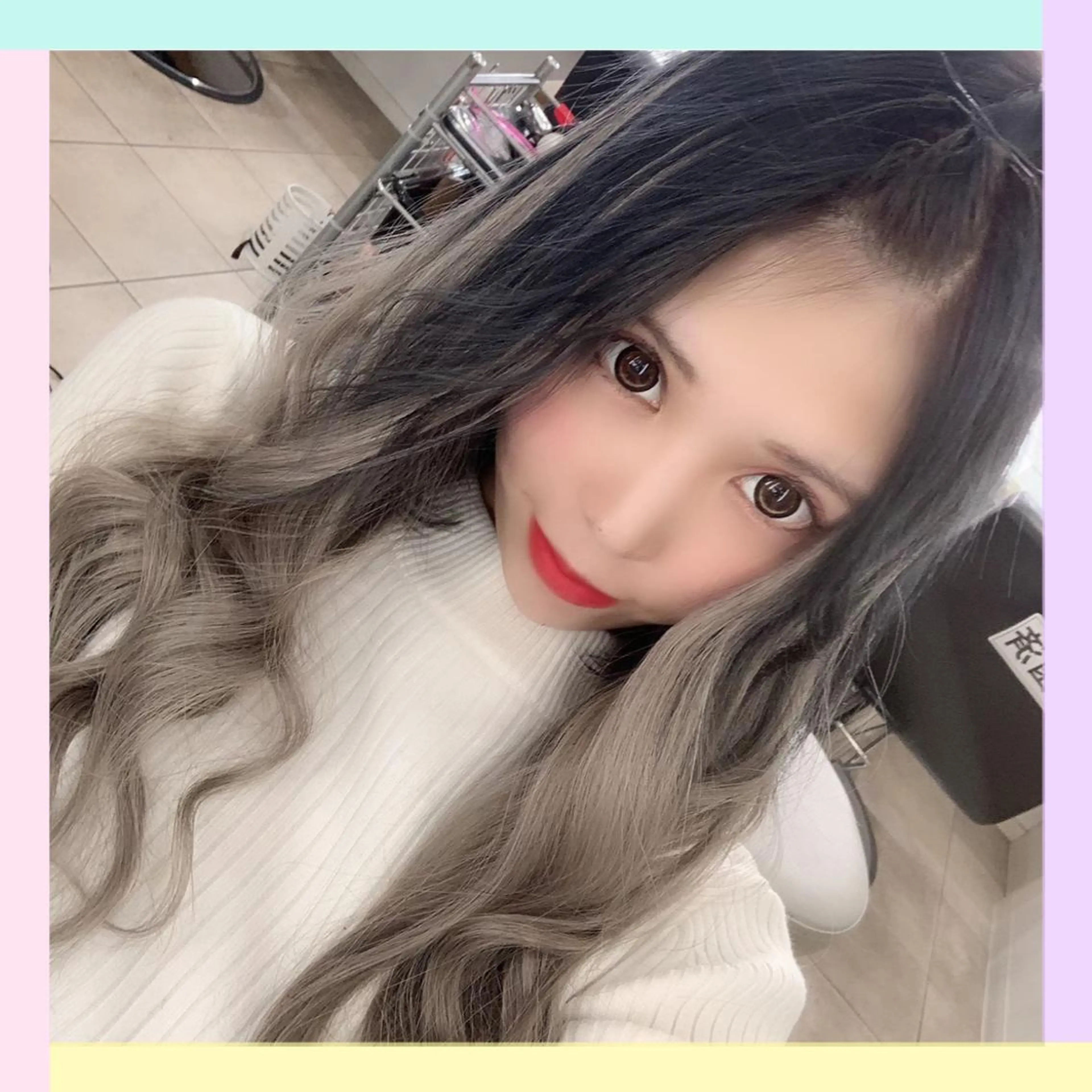 ロング カラー れん/ハイトーン /エクステ/韓国風のヘアスタイル