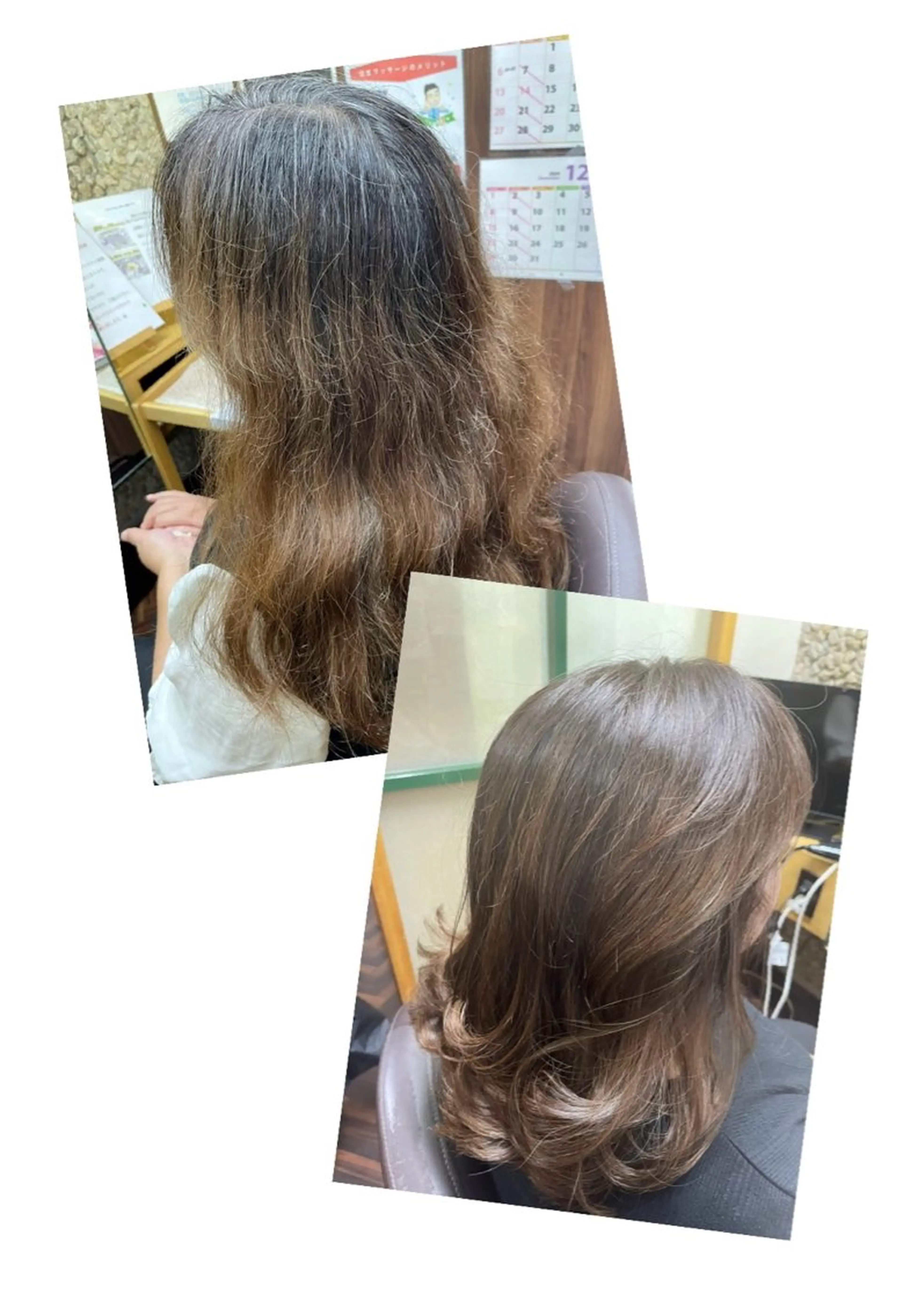 セミロング カラー katae sayoriのヘアスタイル