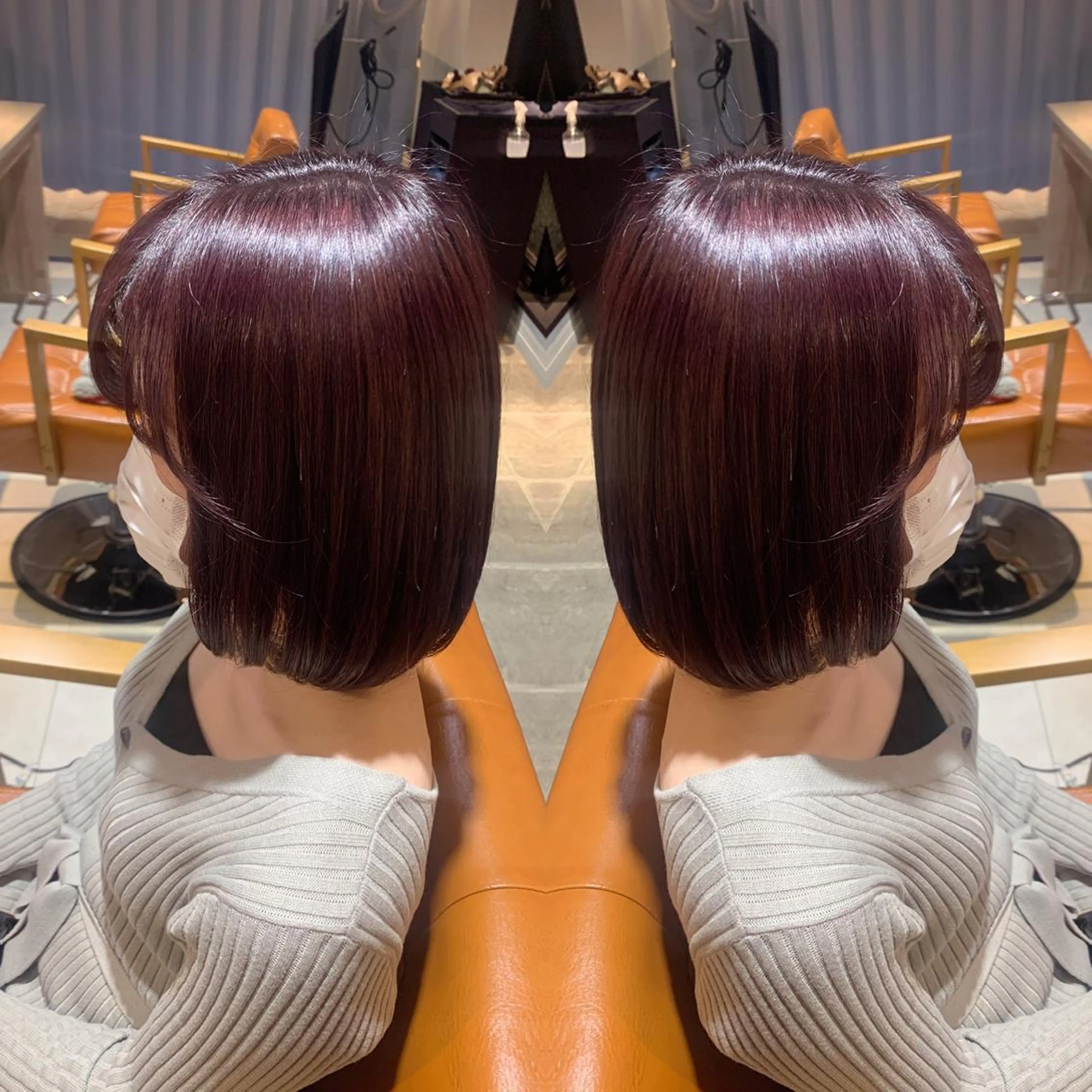 ショート カラー ピンクカラー ピンクパープル パープルカラー 韓国🇰🇷 ✂︎hair 内田愛のヘアスタイル