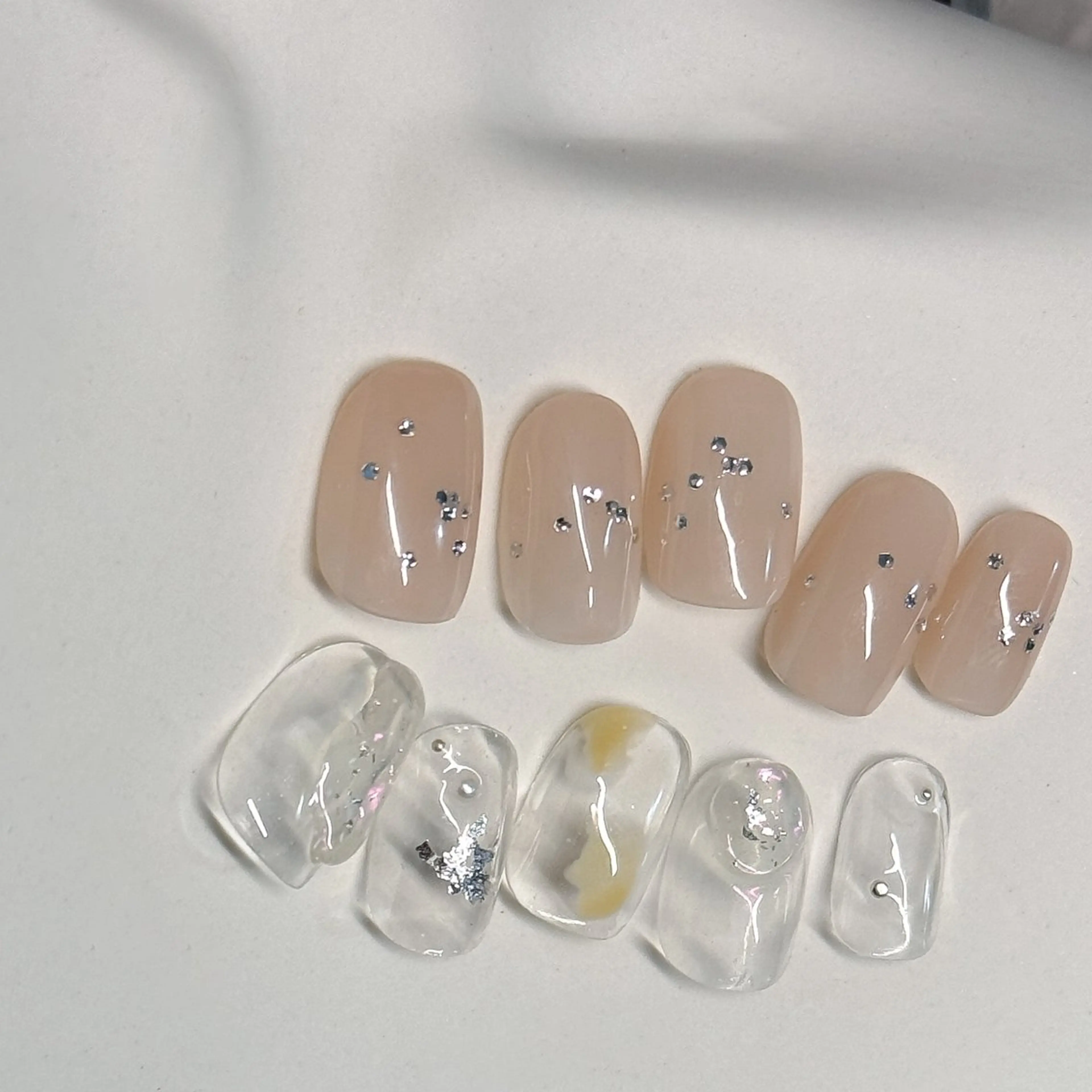 ネイル アートネイル ニュアンスネイル ぷっくりネイル シンプルネイル 夏ネイル ハンドネイル pointillé .ayaのネイルデザイン