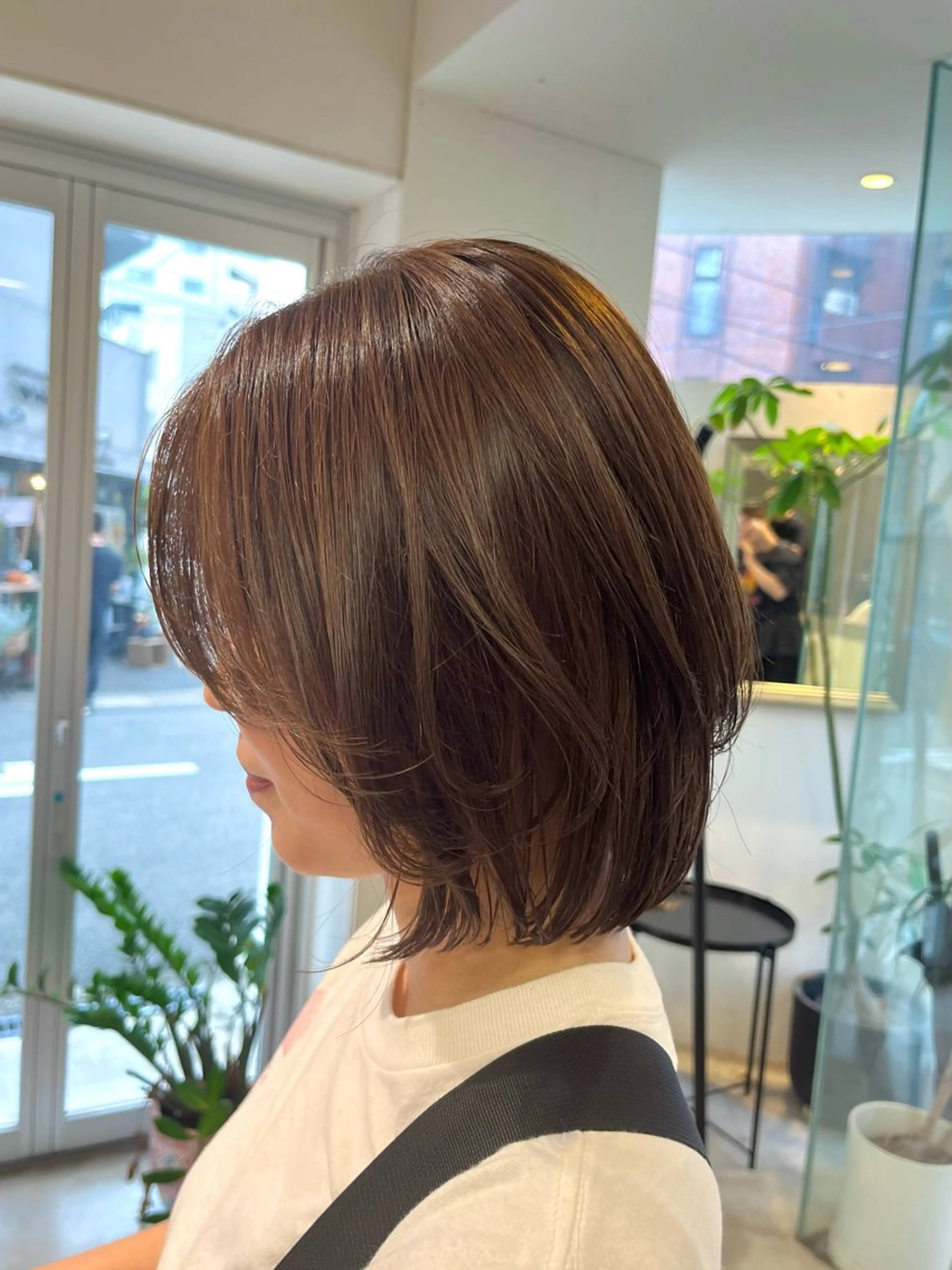 ミディアム カラー カット ヘアカラー トリートメント 池田 寿子のヘアスタイル