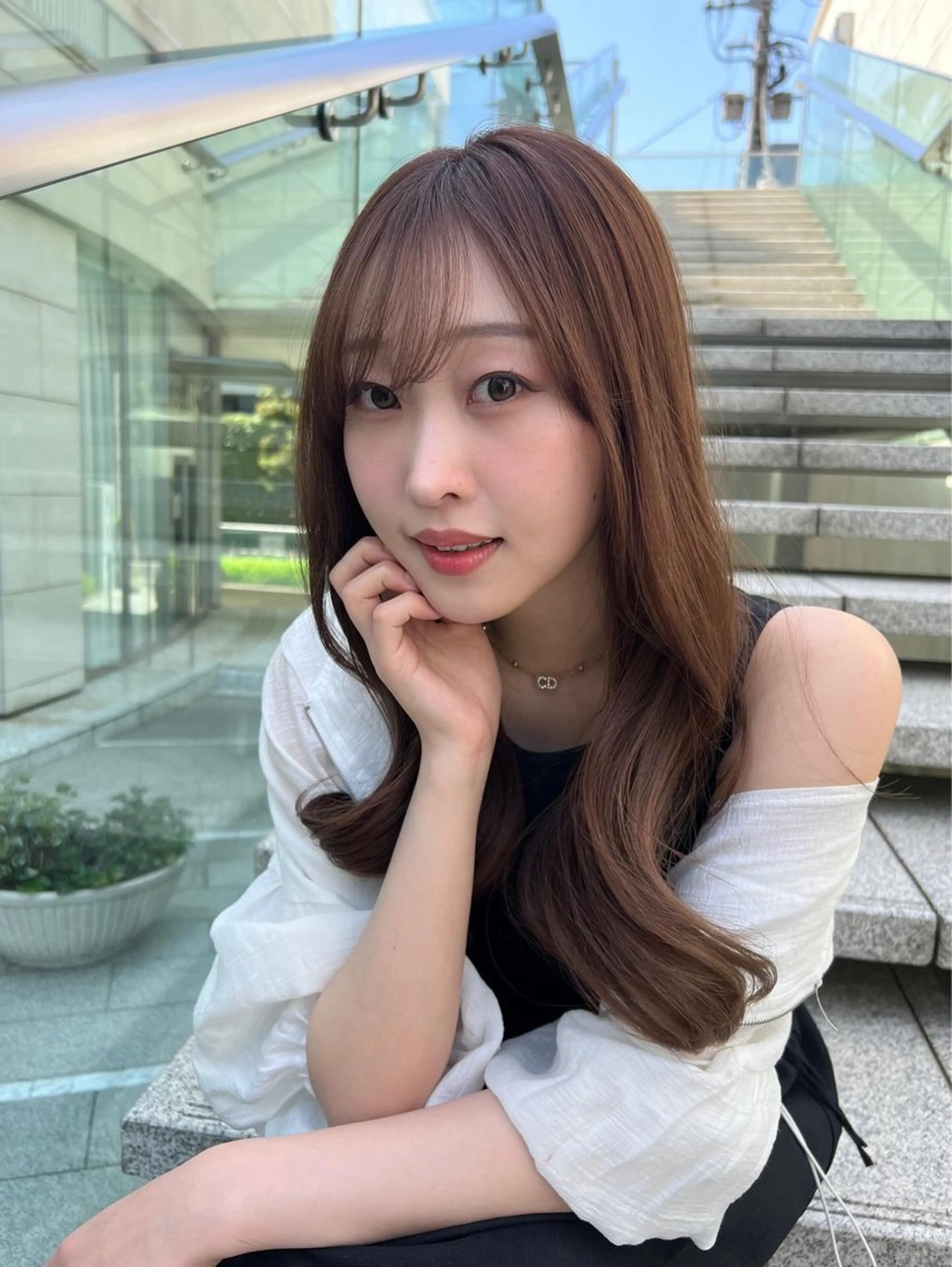 ロング カラー ヘアカラー トリートメント ヘッドスパ ヘアセット 🥞ベージュ系カラー 【すずきりほ】🥞のヘアスタイル