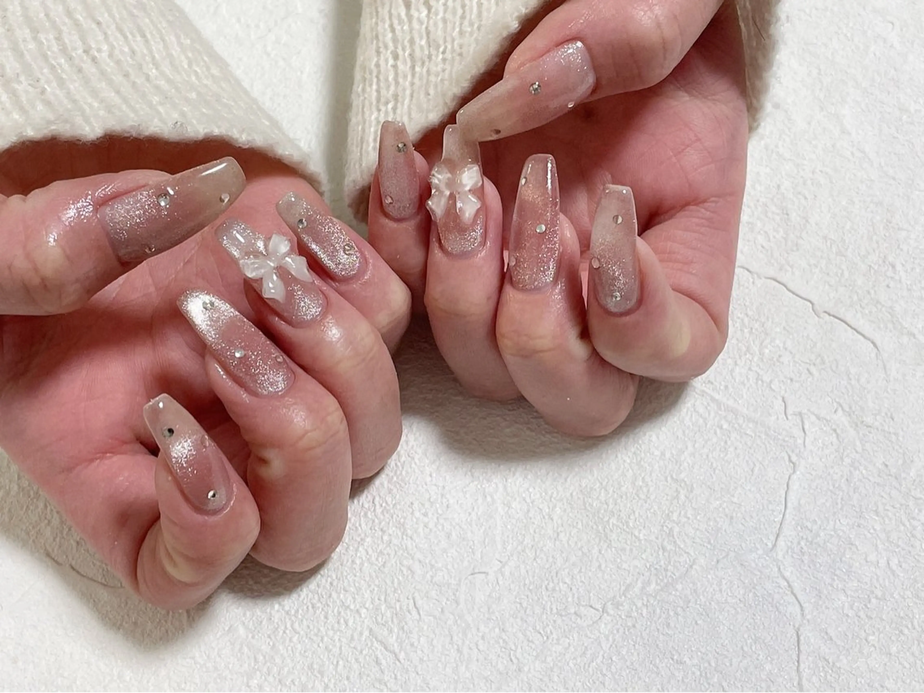 ネイル オーロラネイル フットネイル フレンチネイル ジェルネイル 韓国ネイル ハンドネイル kiki nail たまプラーザのネイルデザイン