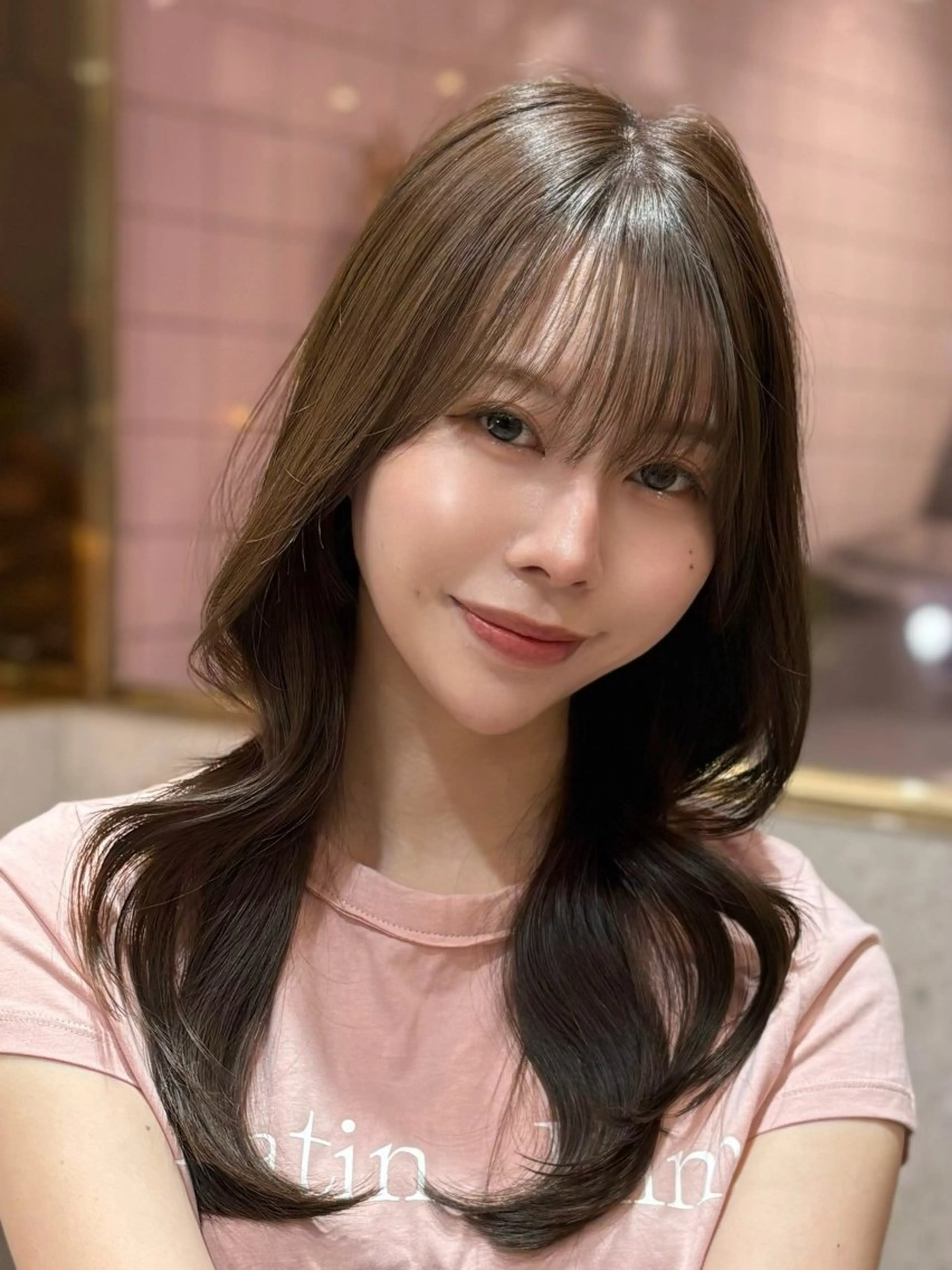 ロング カラー パーマ ヘアアレンジ メンズ キッズ カット ヘアカラー トリートメント 新宿/小顔レイヤー/ 顔まわり/西慶太朗のヘアスタイル