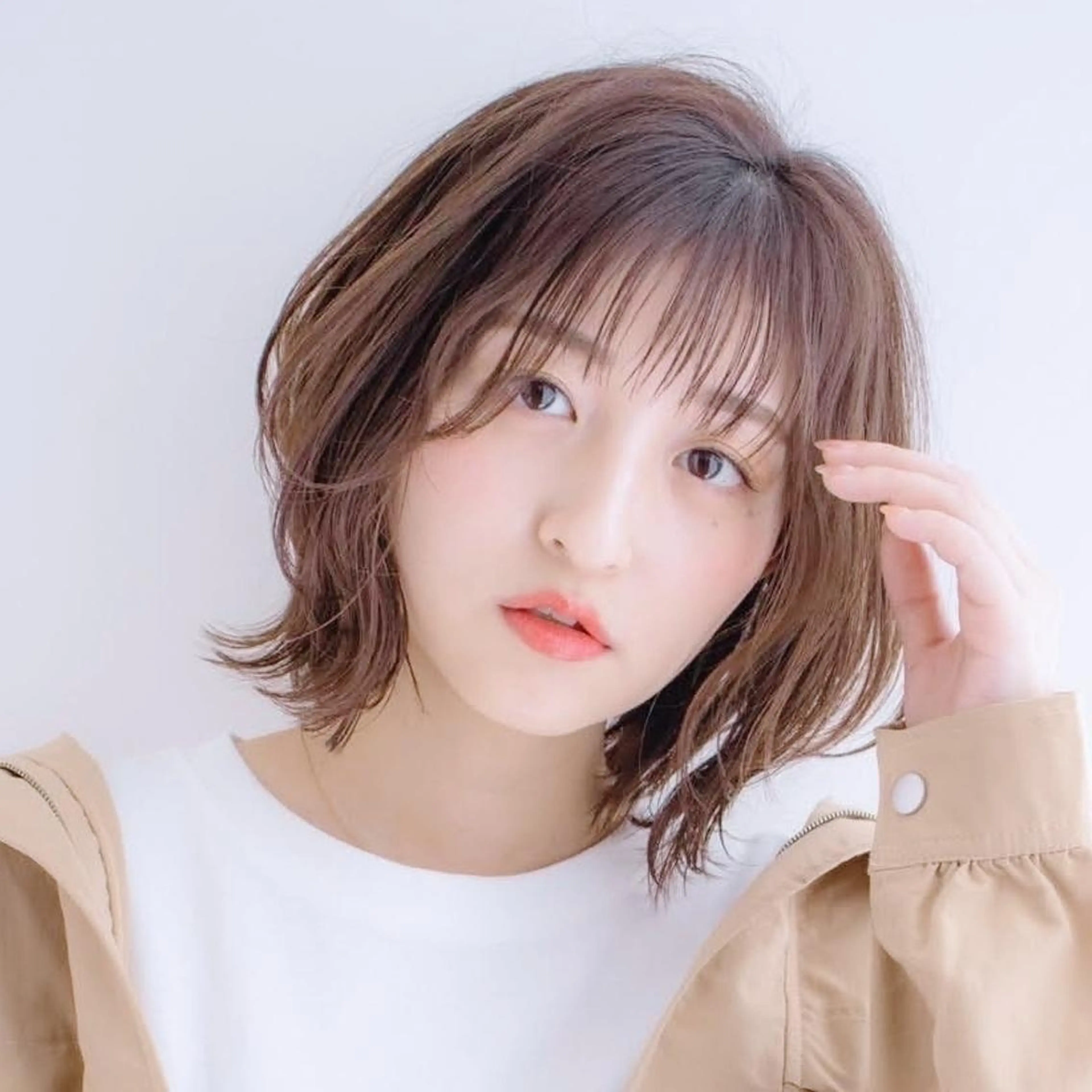 ミディアム ヘアカラー トリートメント 縮毛矯正/レイヤー 💎やまもとちひろのヘアスタイル