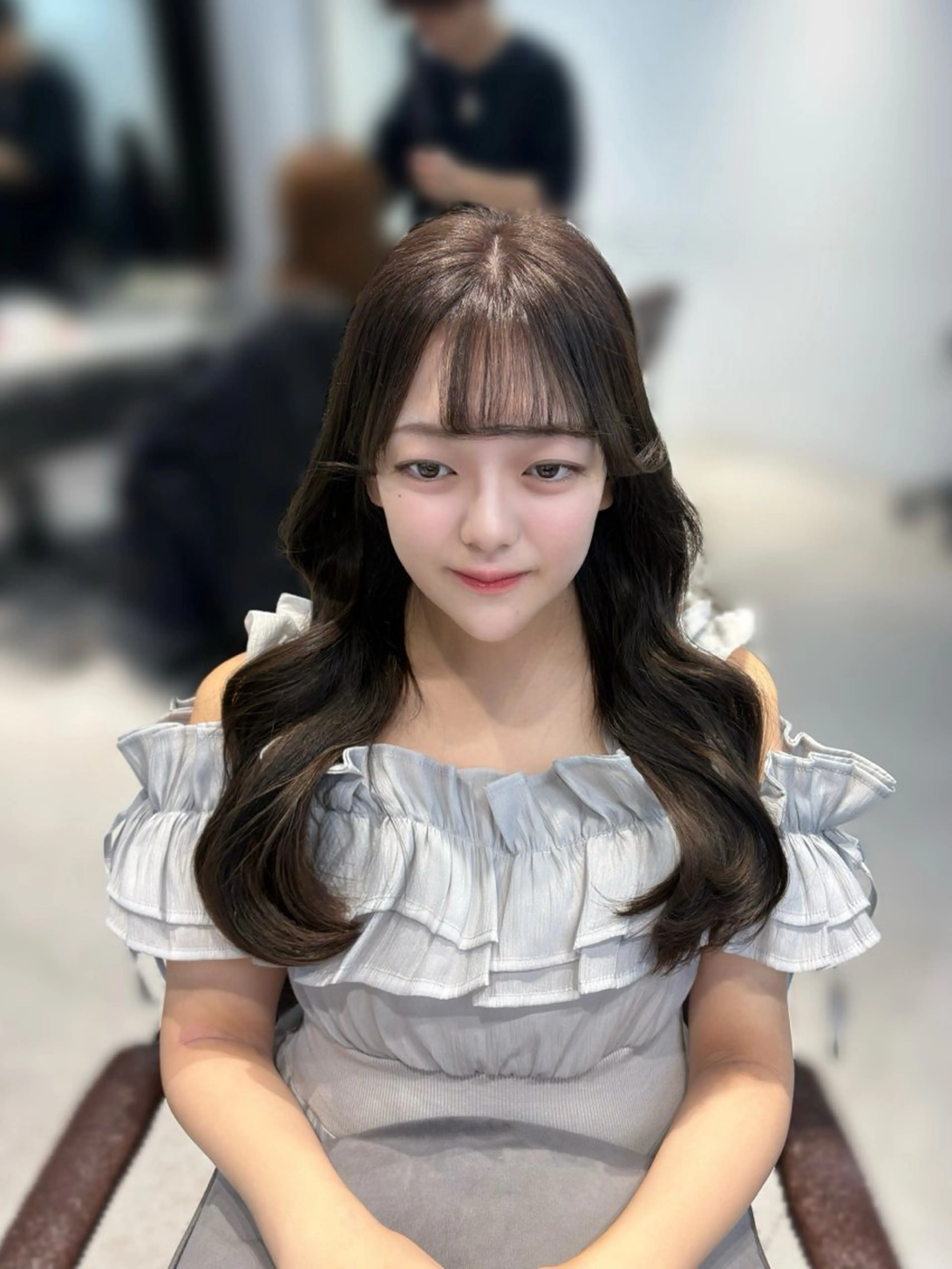 ロング カラー ヘアカラー ninaアイドル前髪 ×透明感🎀のヘアスタイル