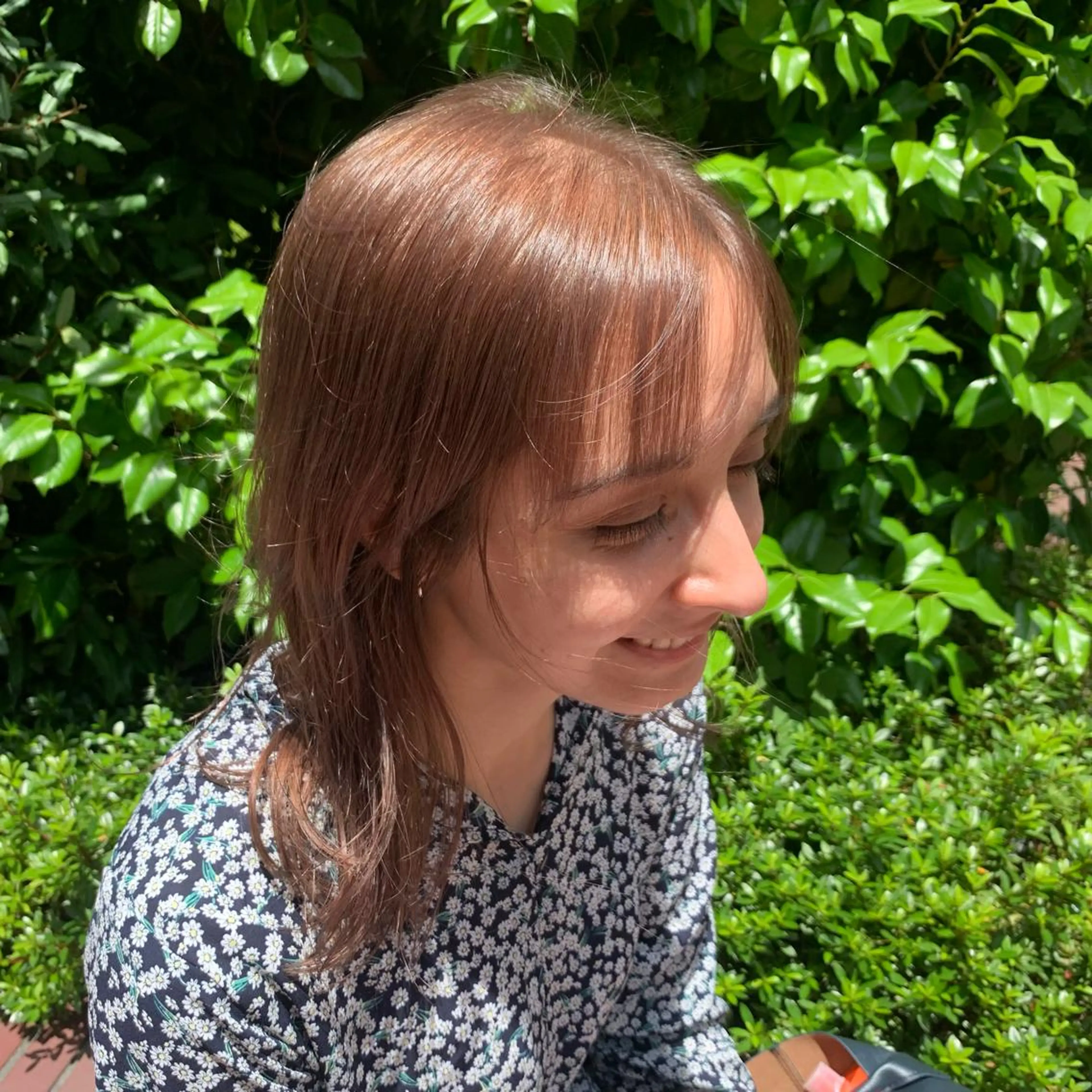 ミディアム カラー ベージュカラー ピンクカラー ピンクベージュ ㅤㅤㅤㅤㅤㅤㅤㅤㅤㅤ 彩衣のヘアスタイル