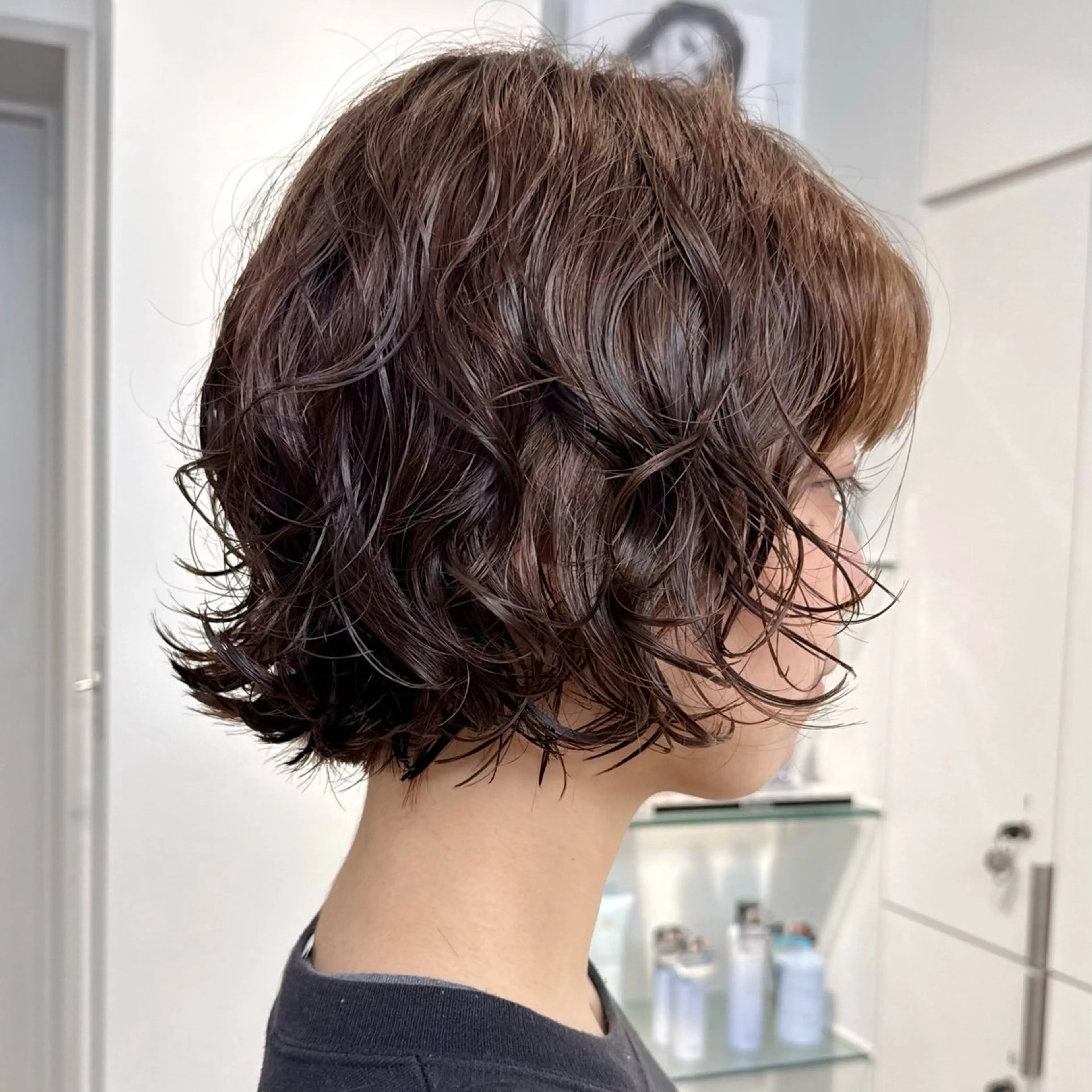 ショート ボブ カット ヘアカラー パーマ トリートメント レイヤー/艶カラー /パーマ💚千琴のヘアスタイル