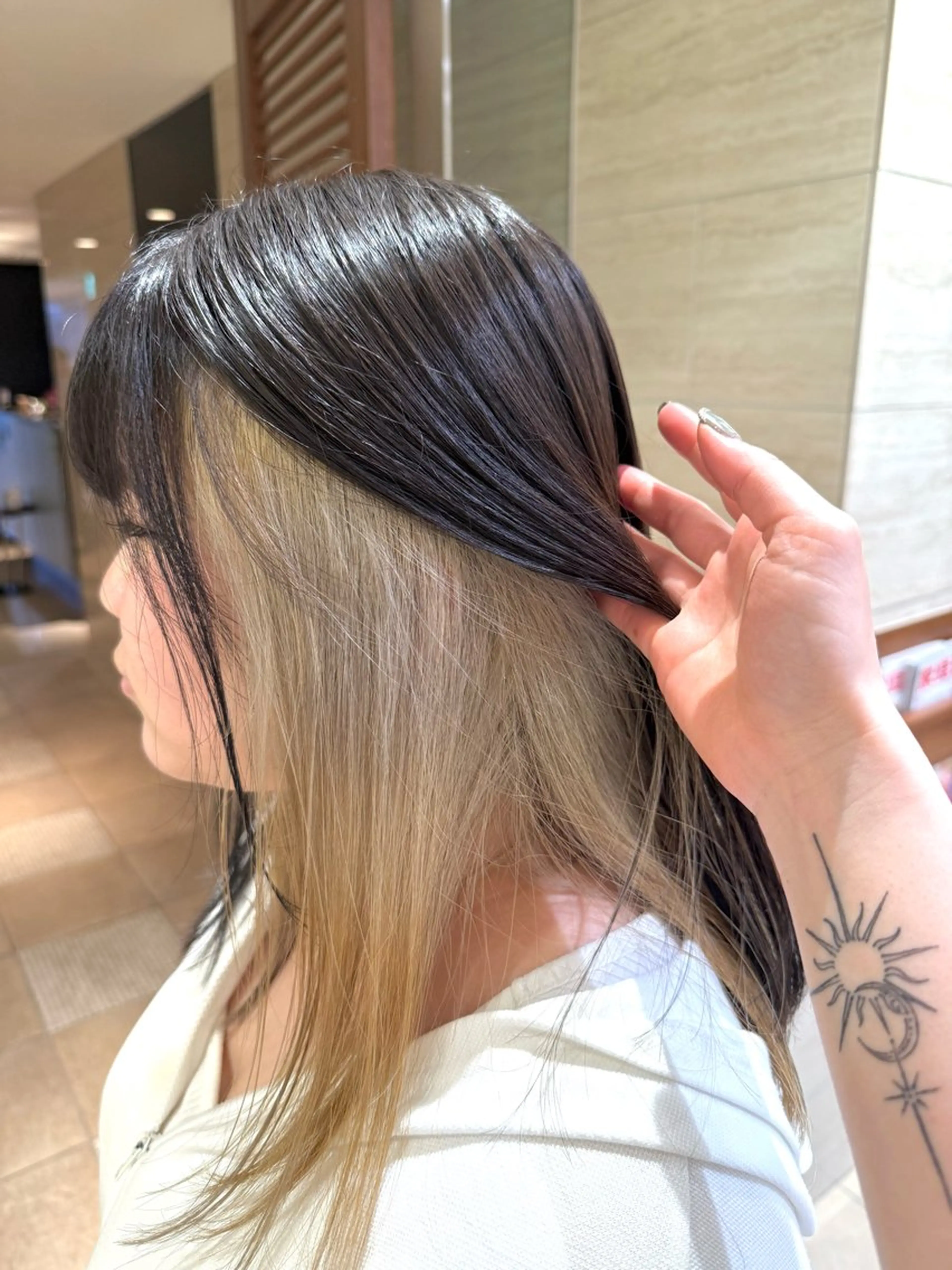 ミディアム カラー ヘアカラー トリートメント SANA/ツヤカラー /カット大船のヘアスタイル