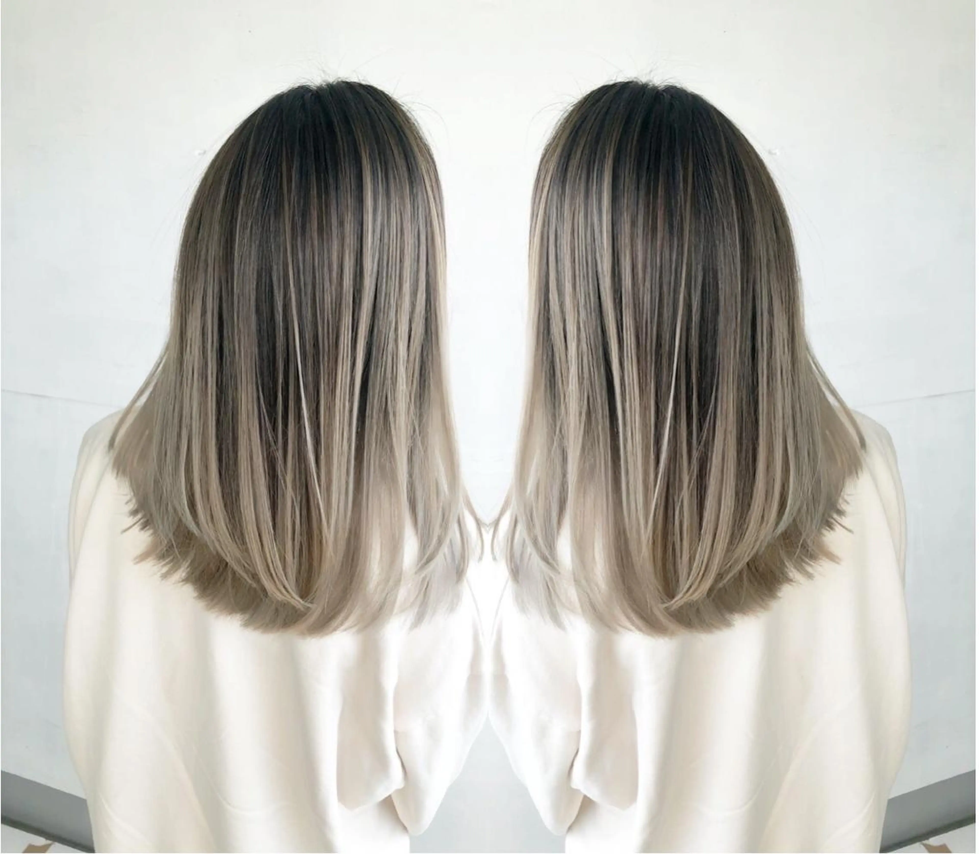 セミロング カラー カット ヘアカラー トリートメント かわさき ともやのヘアスタイル