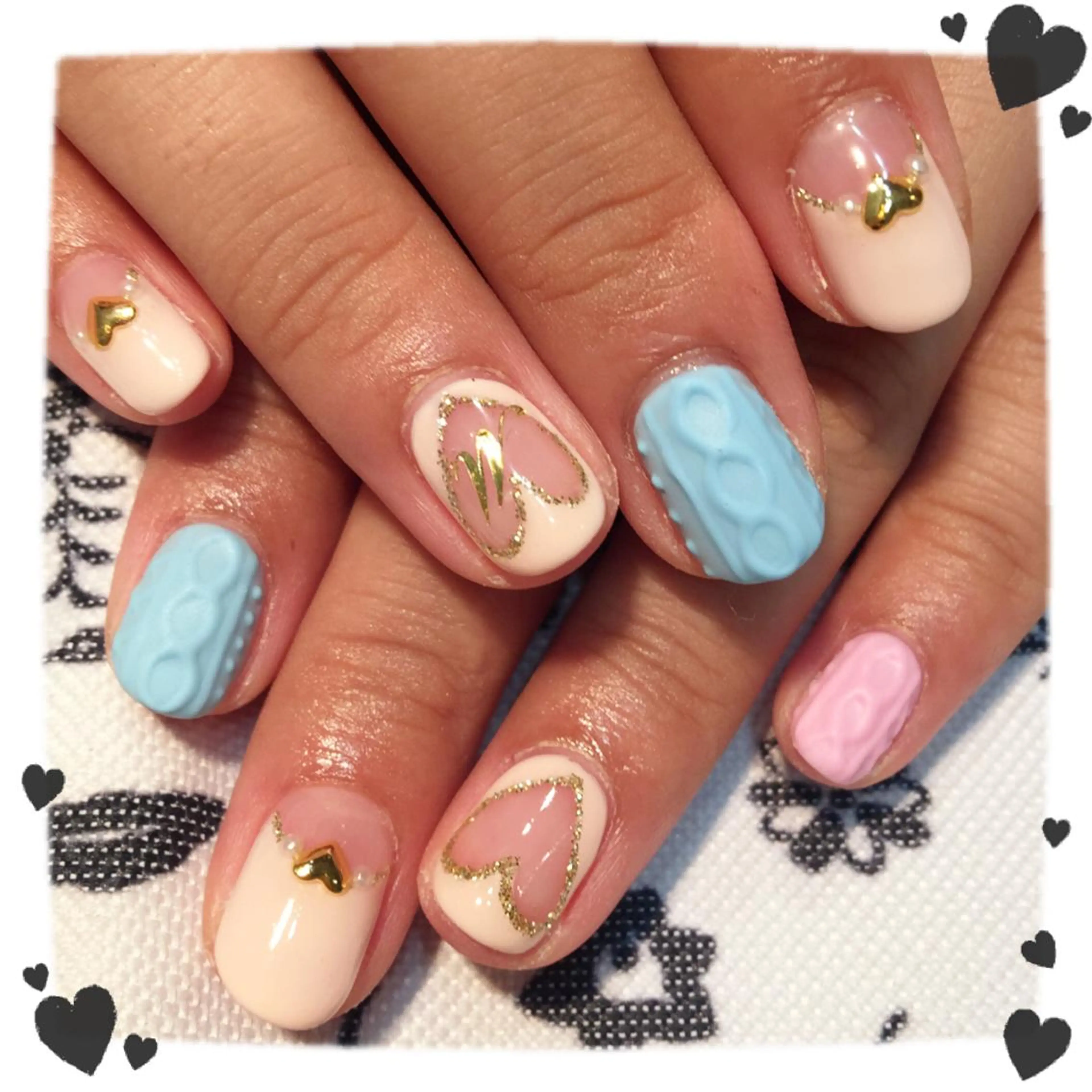 ネイル ハート パステルネイル ＦreeDoＭ   Design所属・W KUMIのネイルデザイン