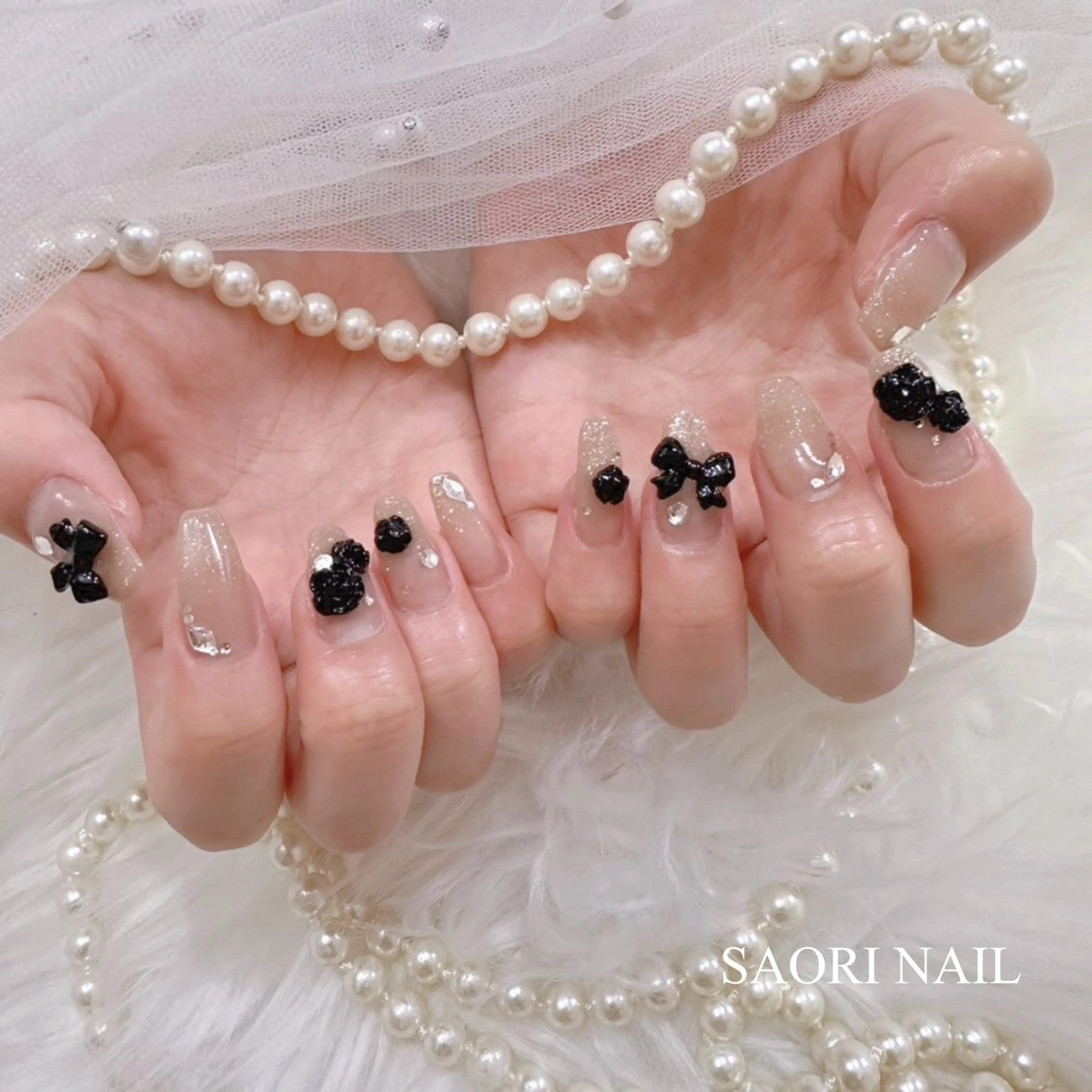 限定🎀ジェルつけ放題コース🎀ワンホン　韓国系　持ち込みデザインOK🙆‍♀️の写真