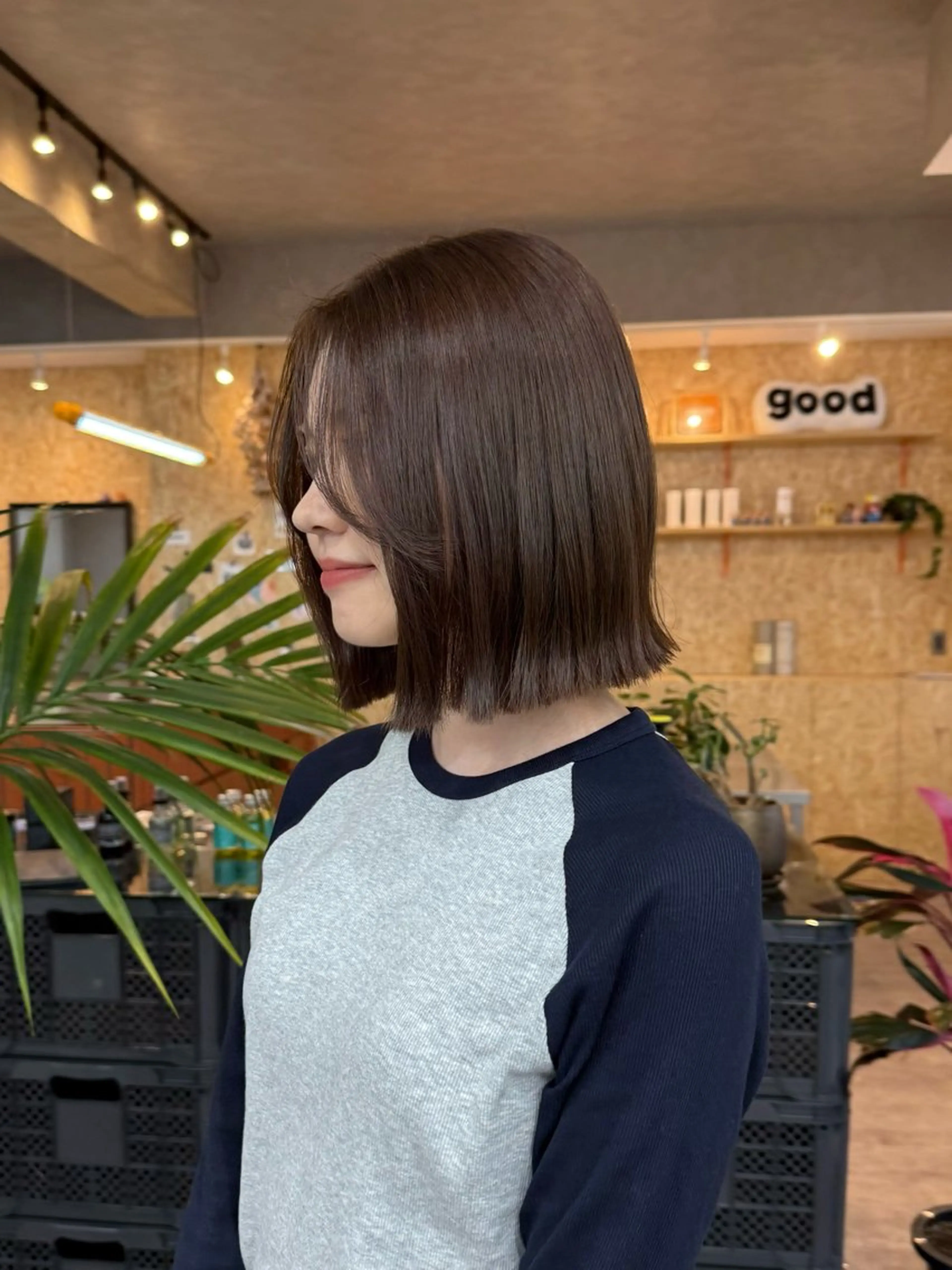 ミディアム カラー ベージュカラー オリーブベージュ ボブ 縮毛矯正 era所属・azumi/ボブ/暖 色/オリーブ/縮毛のヘアスタイル