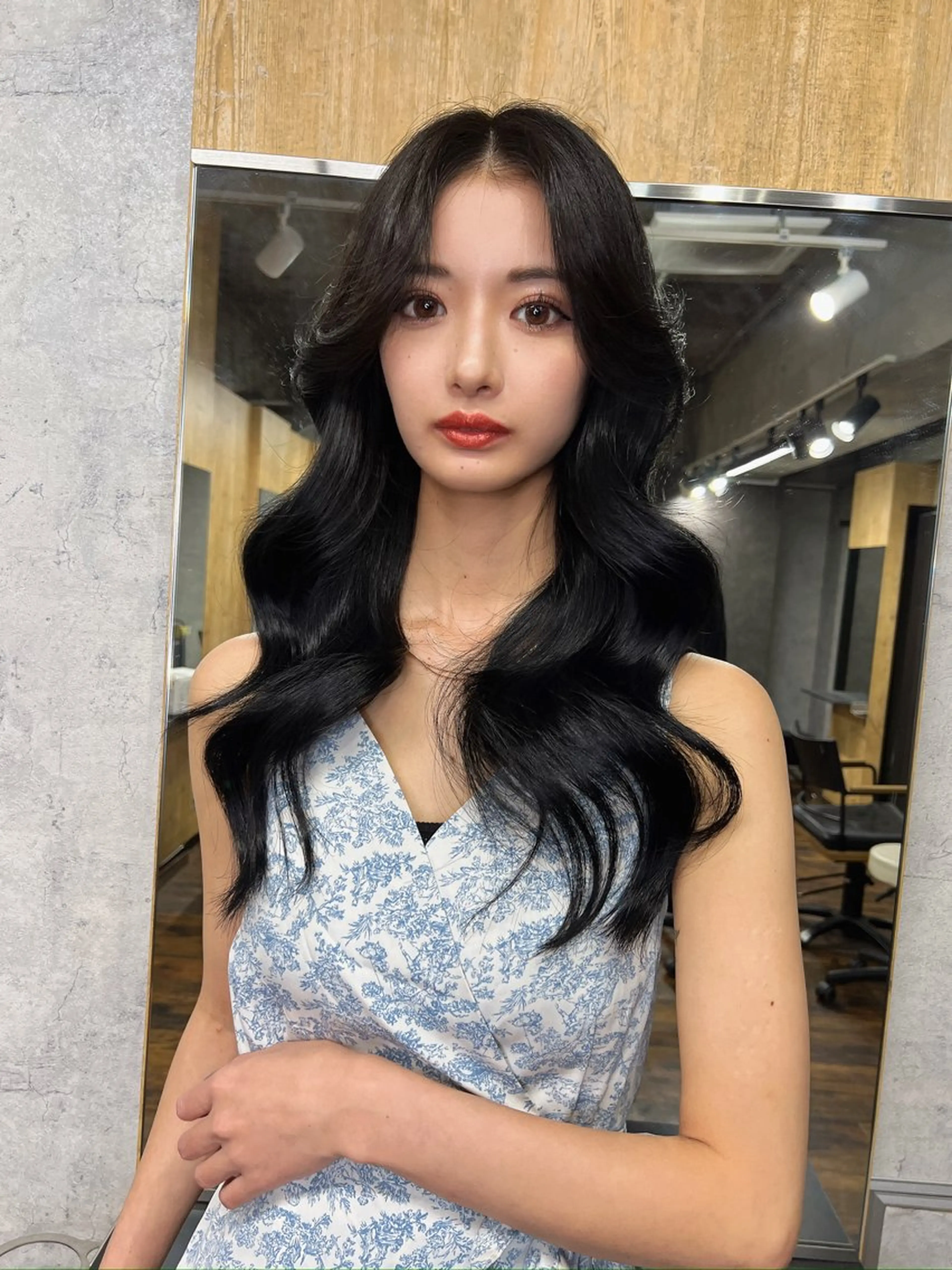 ロング カラー ヘアアレンジ レイヤー／顔周り 韓国ヘア森田和貴のヘアスタイル